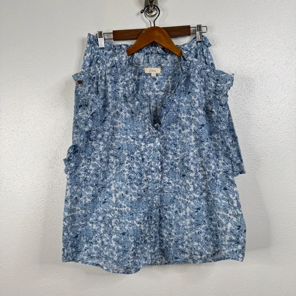 Elan Blue‎ Floral Matching Skirt Set Size Large