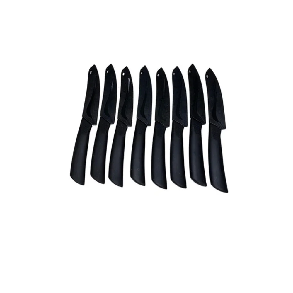 Chefware Solutions Ceramic‎ Paring Knives Black w/ Sheaths Lot of 8 READ
