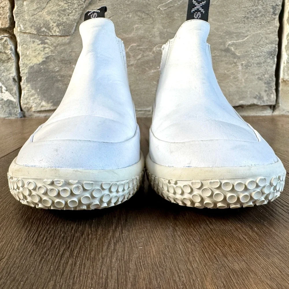 OXS‎ Womens Woobie High Top Leather Sneakers 7 White Made in Italy Streetwear