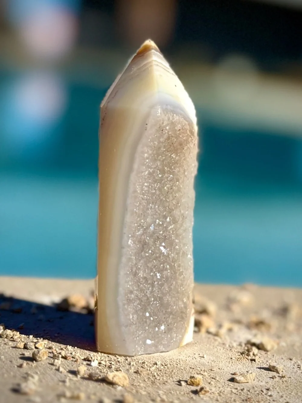 Brazilian Druzy Banded Agate Crystal this authentic