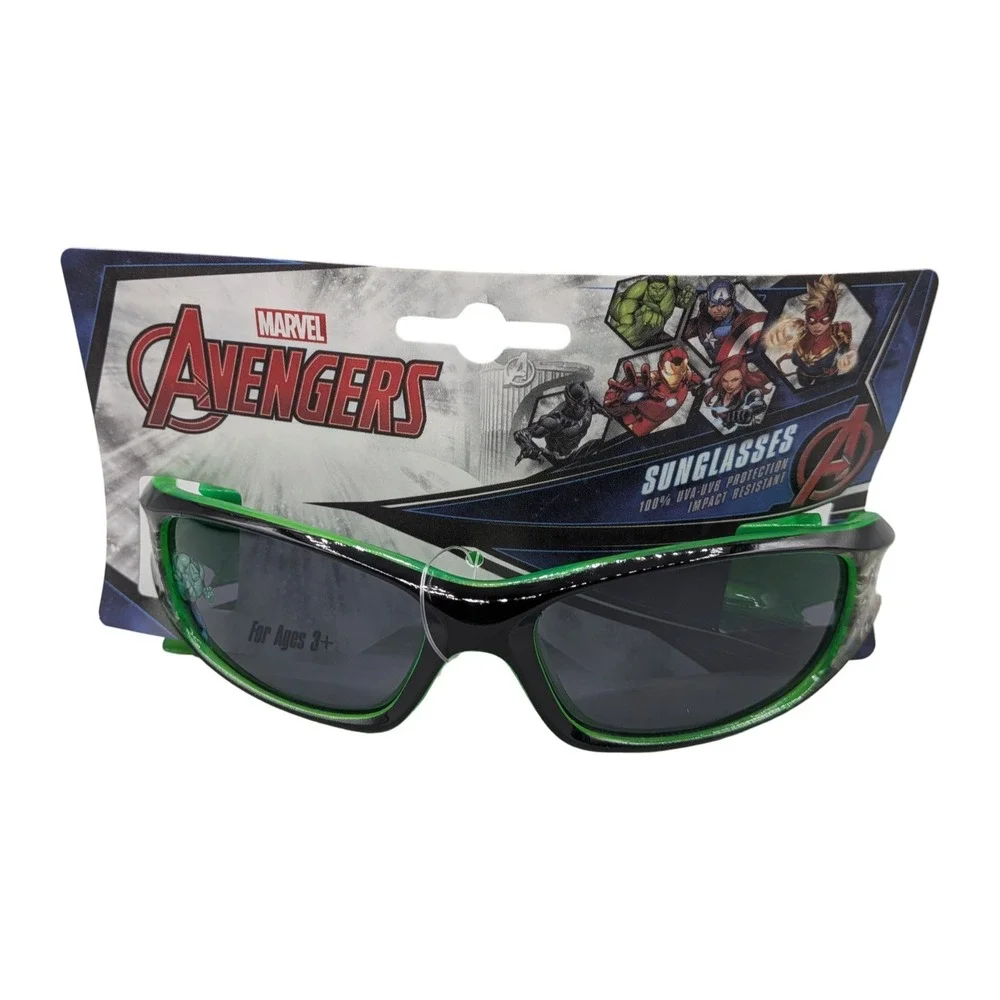 Marvel Avengers Kids Sunglasses Black Green Hulk Iron Man 2 Pack Ages 3+ NEW