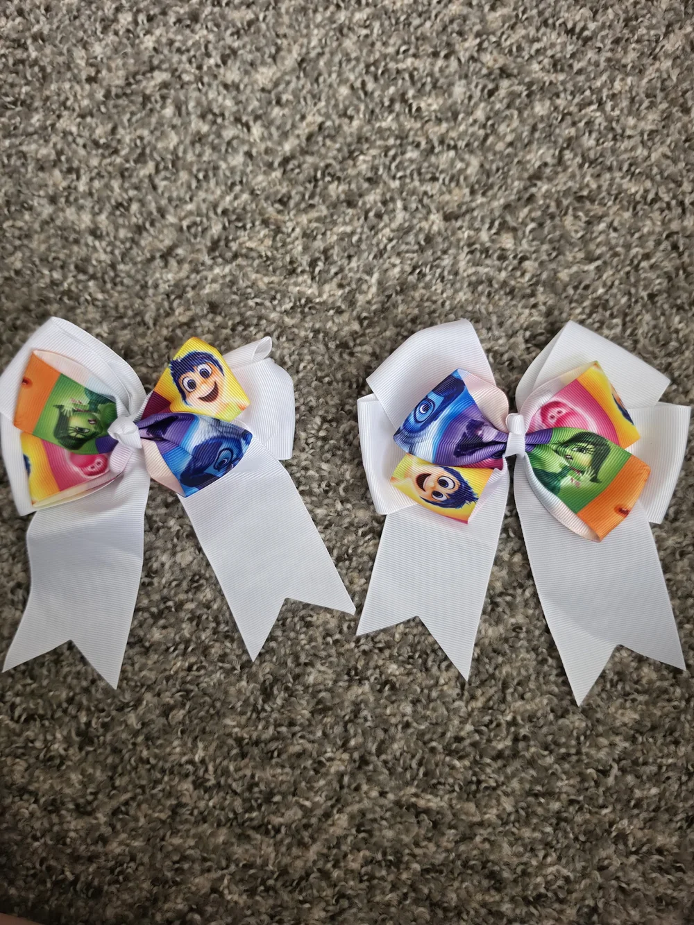 Set of 2 Disney Pixar Inside Out Grosgrain Bow Hair Clips,  White