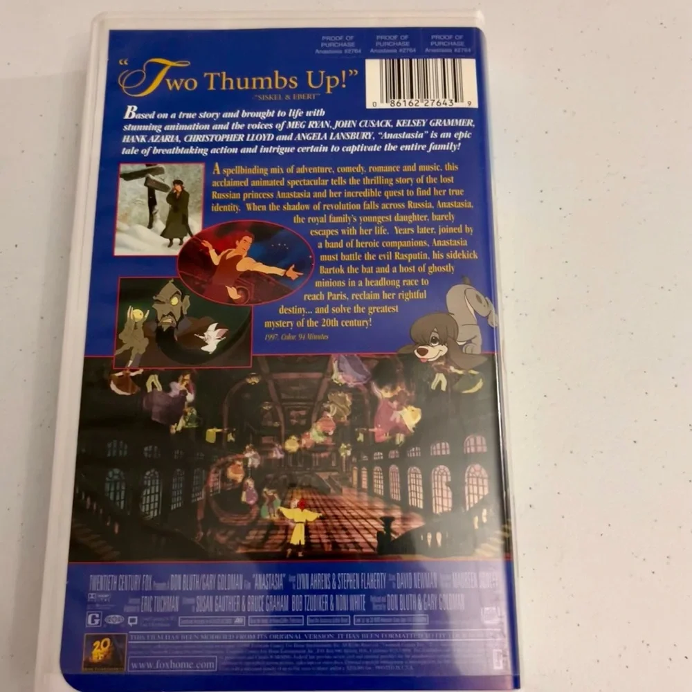 None anastasia vhs