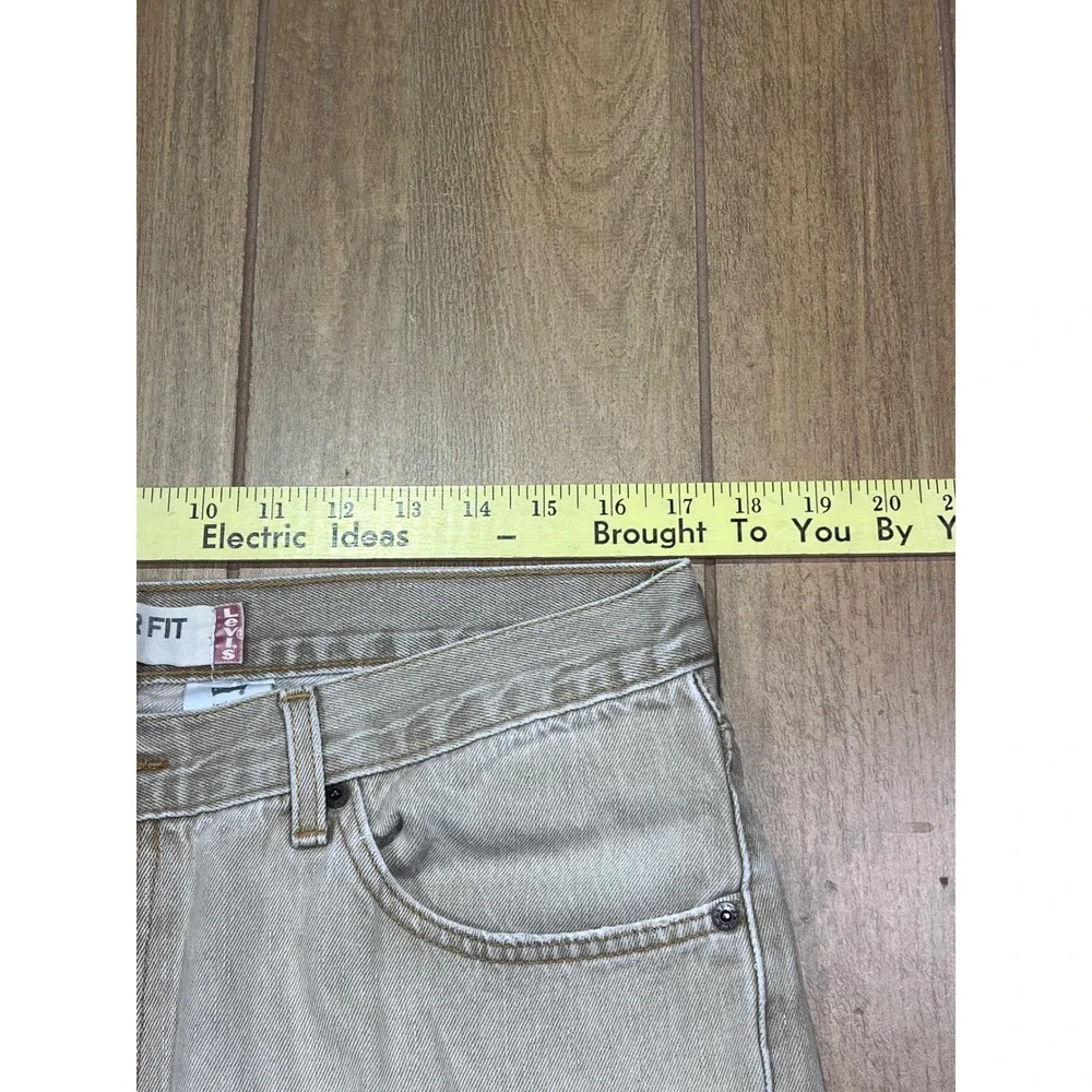 Levi's 505 Regular Fit Jeans Mens 36x30 Khaki Tan Wash Straight Leg vintage Y2K