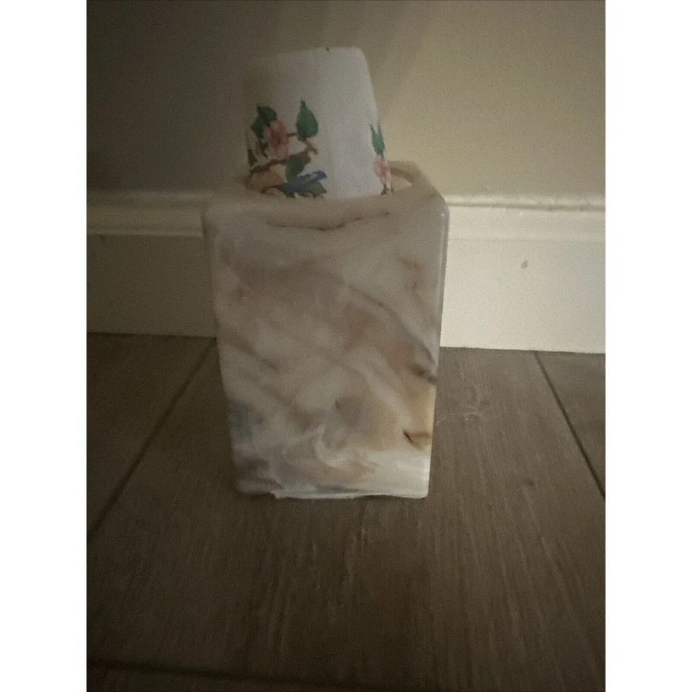 Vintage Faux‎ Brown Marble Stone Dixie Bathroom Cup Holder - Pop Up Dispenser