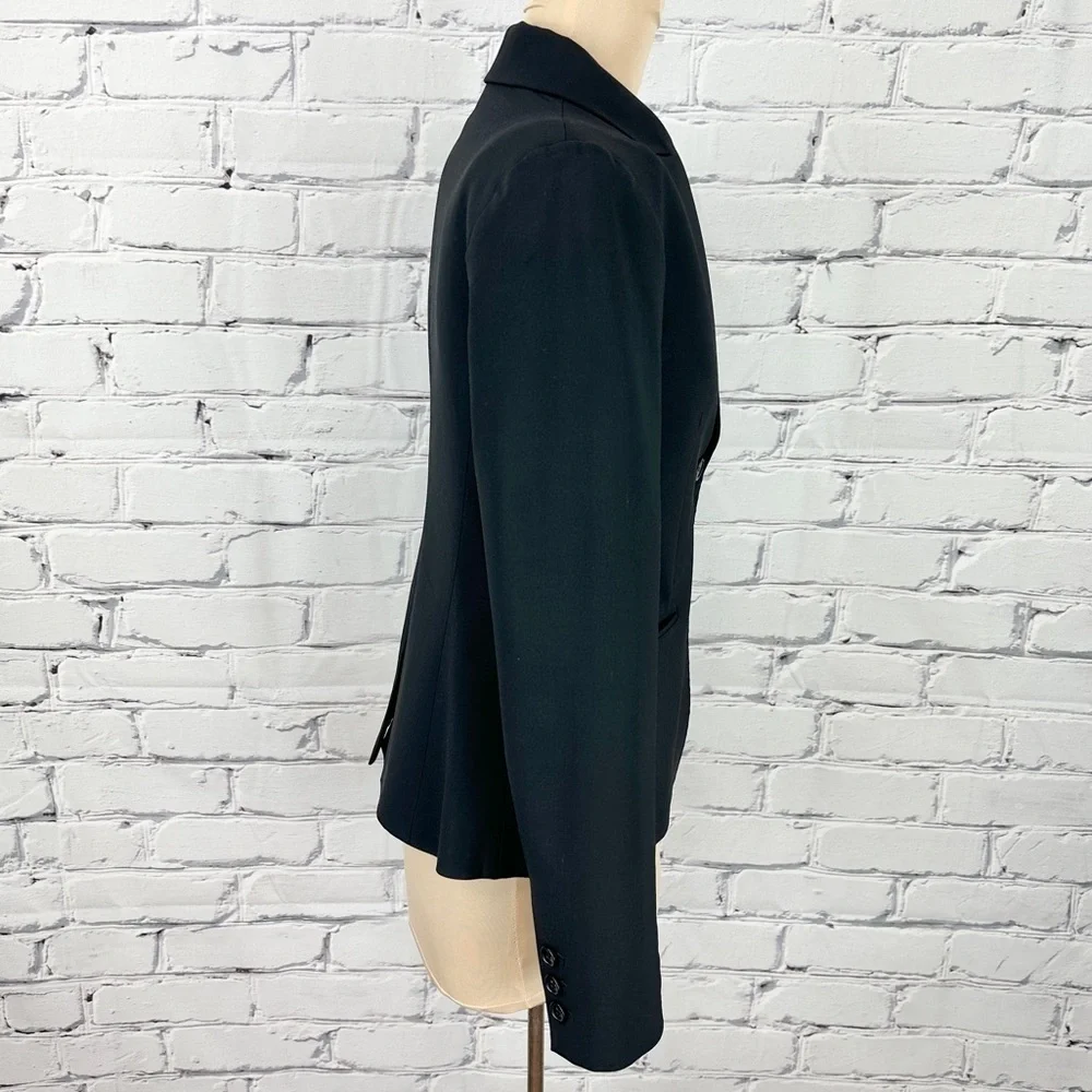 Theory Women’s Virgin Wool Nicholle 2 Sevona Black 2 Button Blazer Size 4 Career