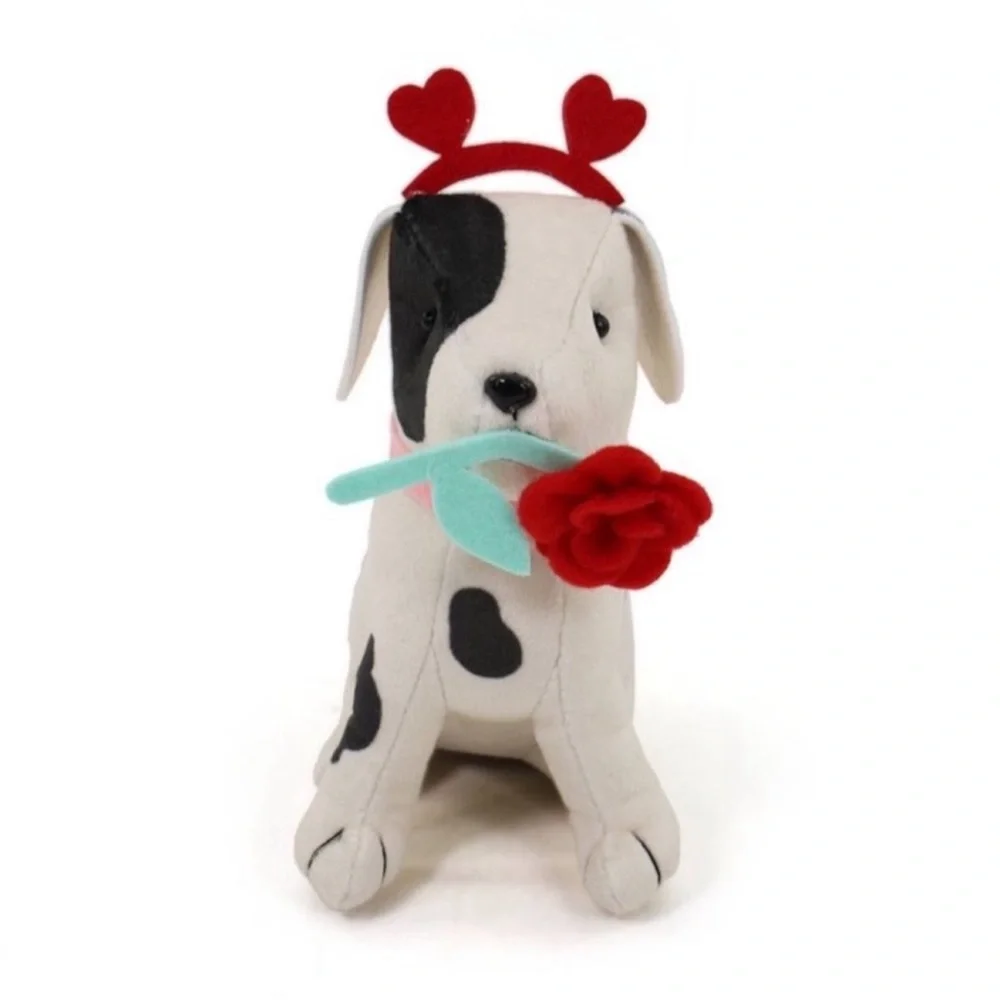 3 for $15 SALE New Target Bullseye Black & White Plush Dalmatian Dog with Rose