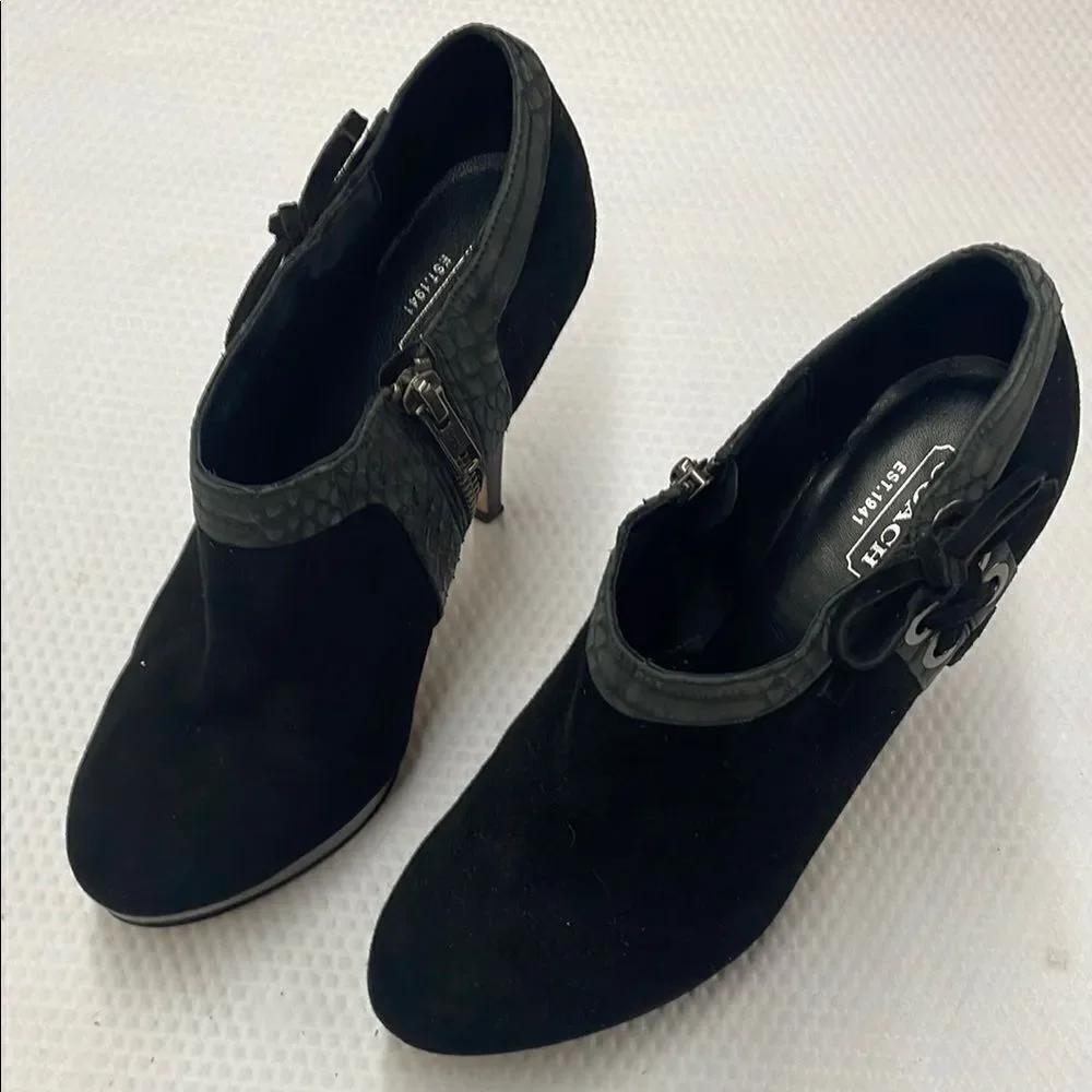 Coach Beatrice Black Ankle Booties