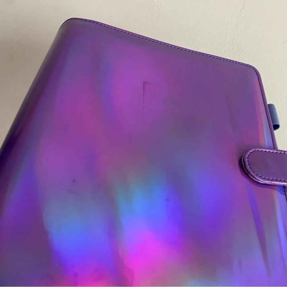 Small Iridescent Purple Binder with Removable Monthly Tabs