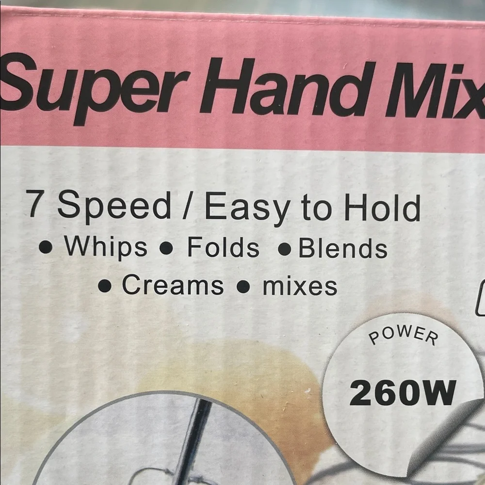 Power Hand Mixer with Attachments - White