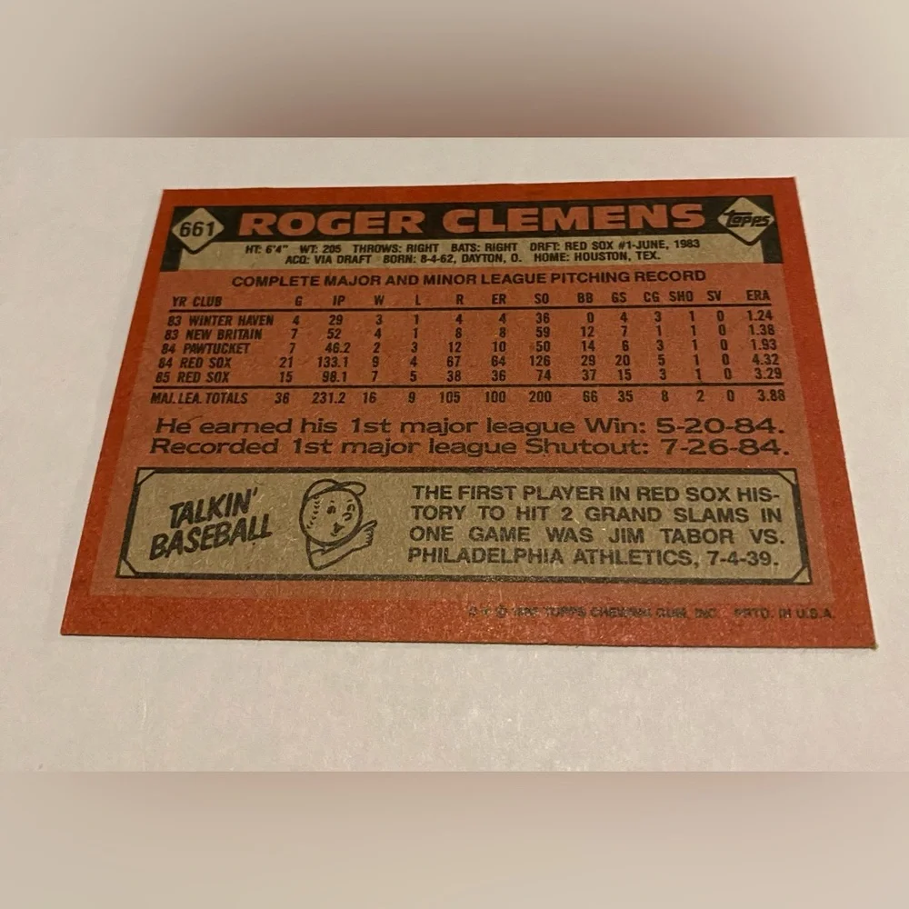 Topps roger clemens