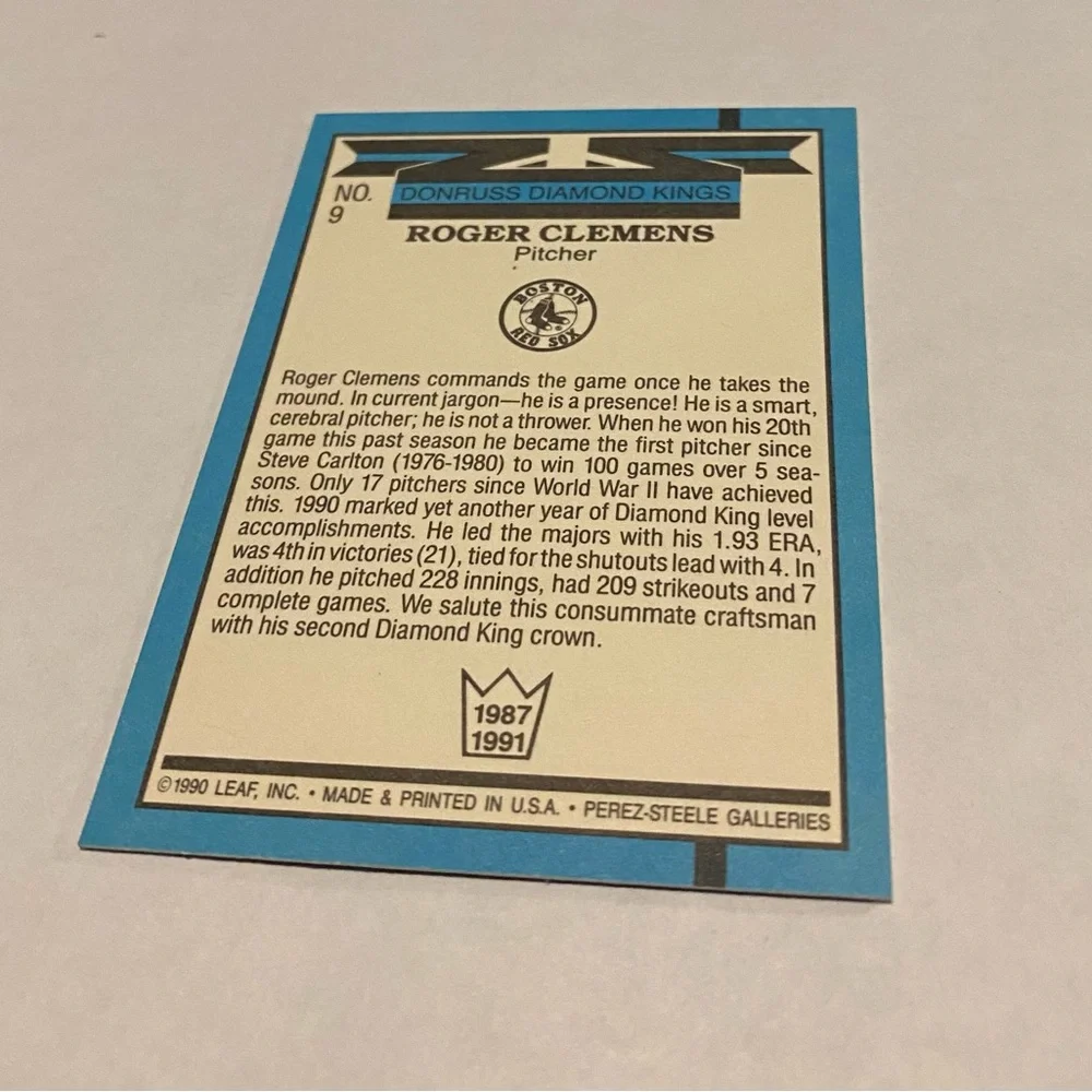 1990 Leaf Donruss Leaf inc roger clemens