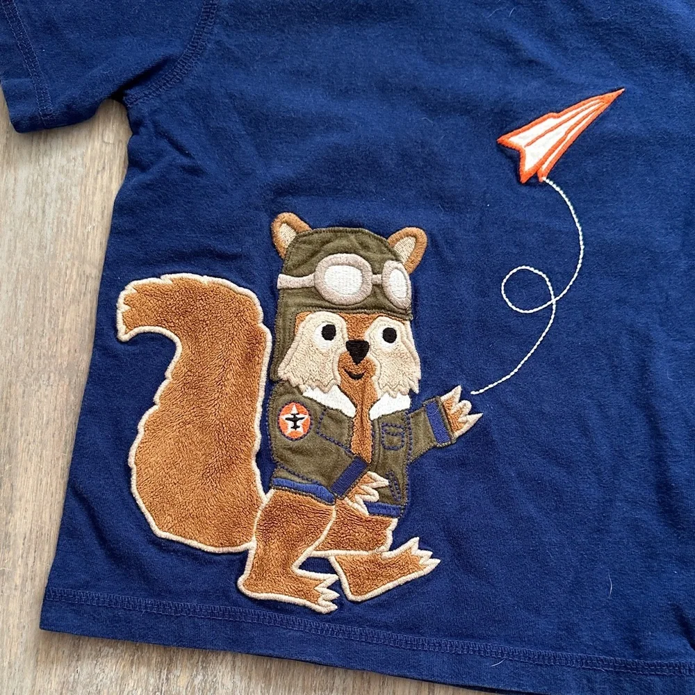 Gymboree Navy Blue Squirrel Pilot Tee