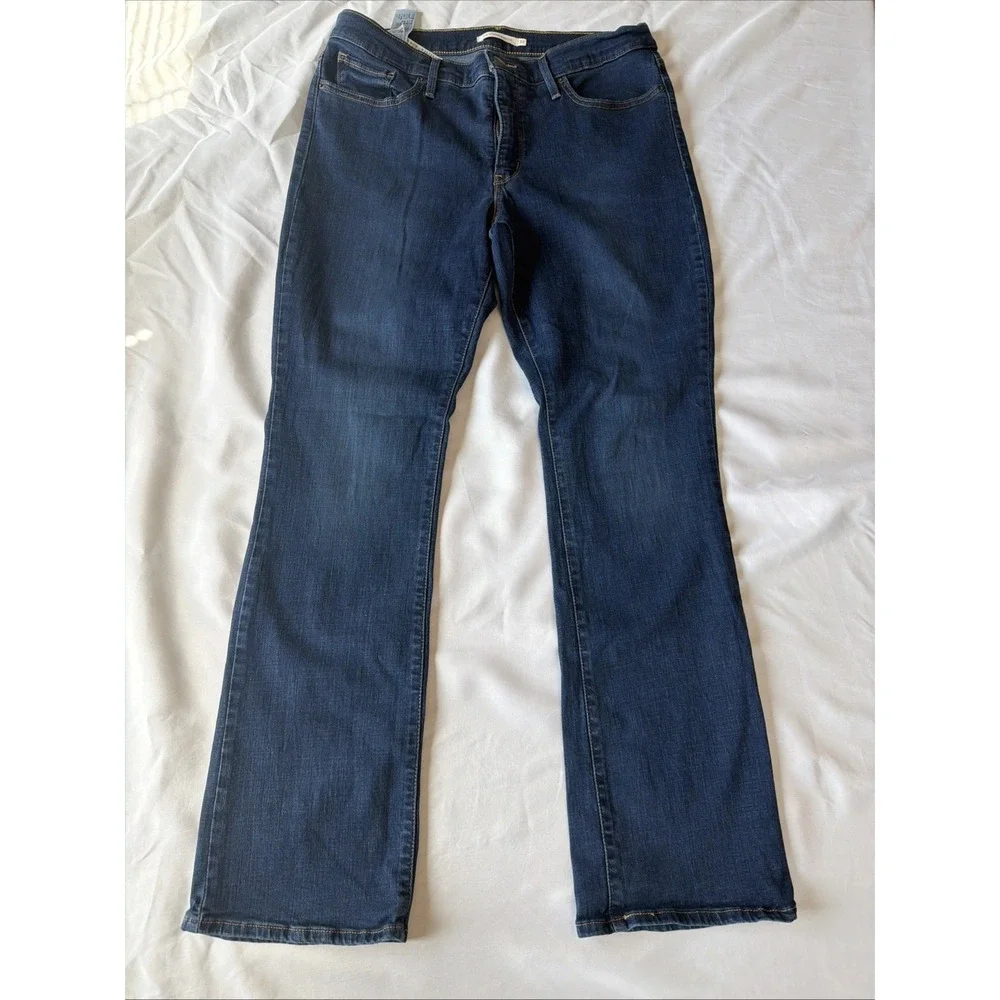 Levi's 315 Shaping‎ Bootcut Women's Jeans Size 32 (Fits US 12) Dark Blue Stretch