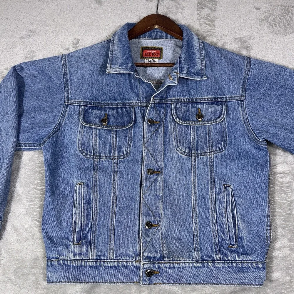 Wrangler Hero Denim Jacket Kids Large Retro‎ 1990's Red Tag