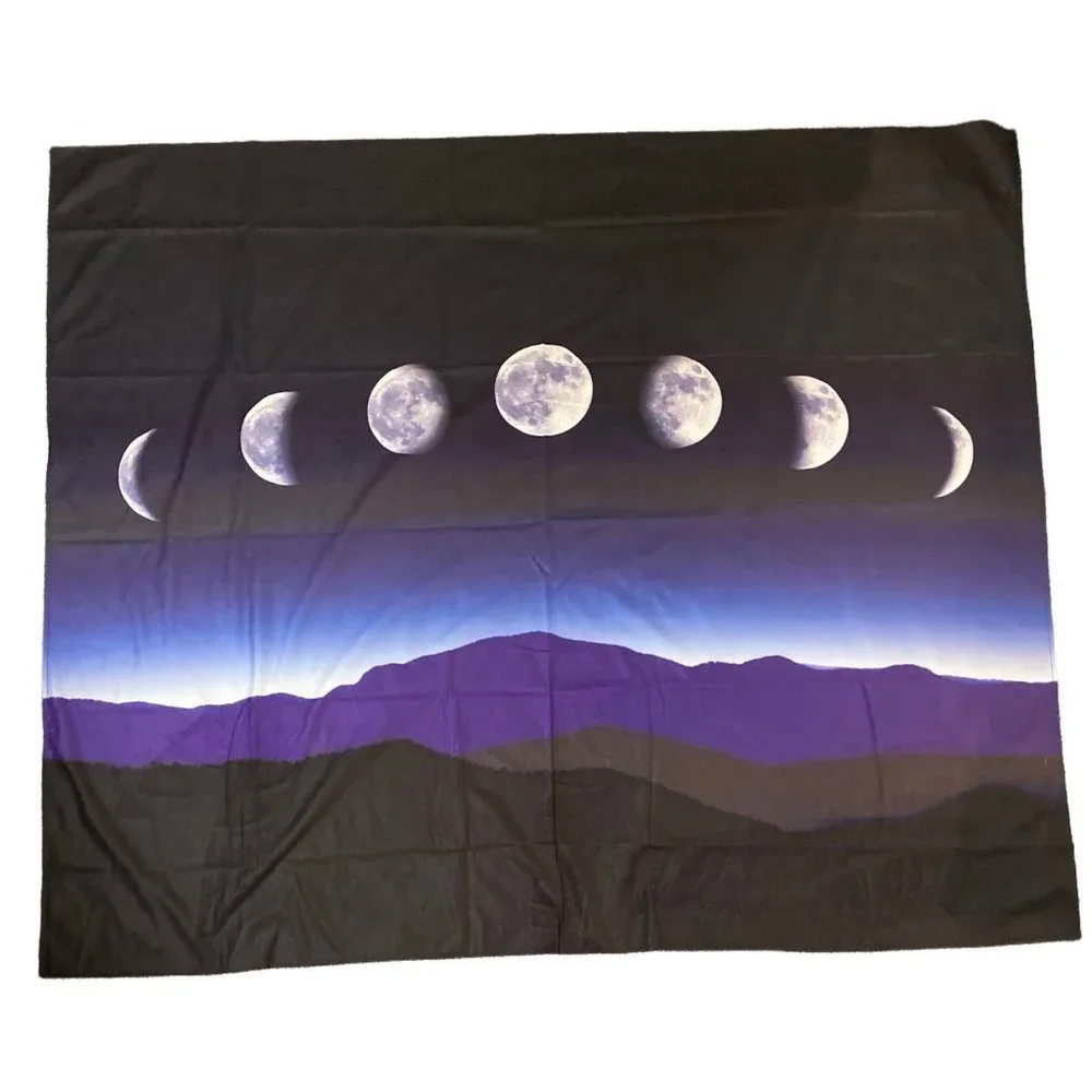 Moon Phases Wall Hanging Tapestry NWT NIB Blue Decor Student Dorm 51