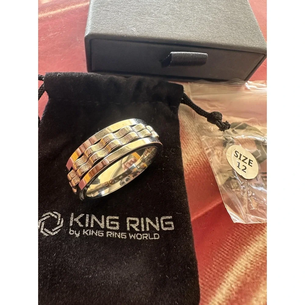 King Ring Spin Gear‎ Ring Titanium Steel Size 12 Fidget Spinner Band K12SL12 Box