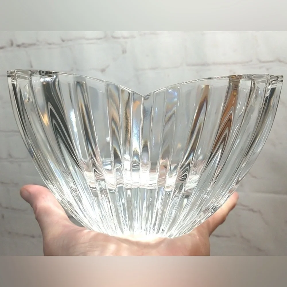 Vintage Crystal Glassware Mikasa Lydia Tulip Dish Elegant Home Decor Clear Glass