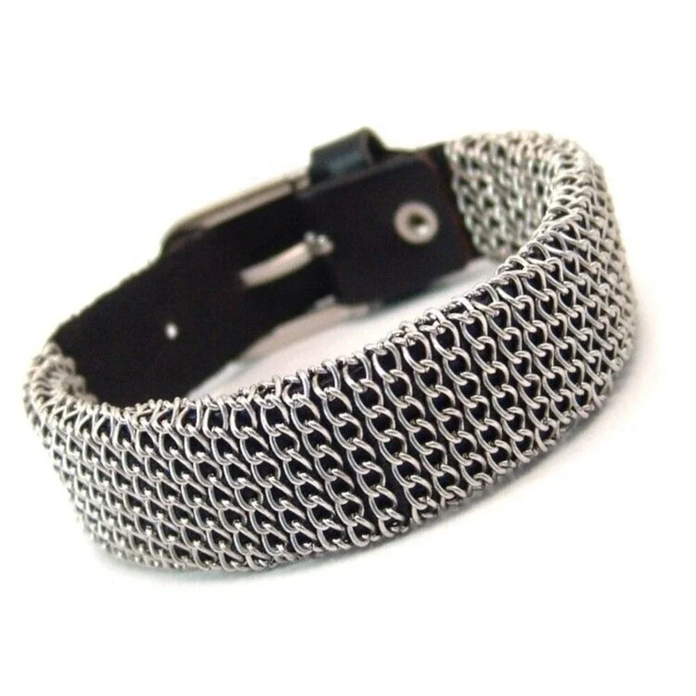 Spikes Genuine Leather chain wrapped