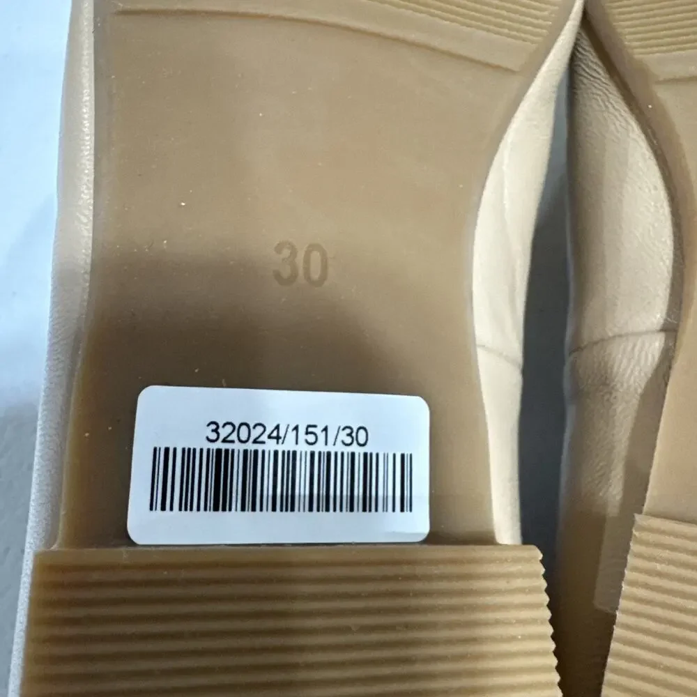 Onyx Girls Quilted Faux Leather Loafer Tan Flat Slip On Shoes Size US 12 / EU 30