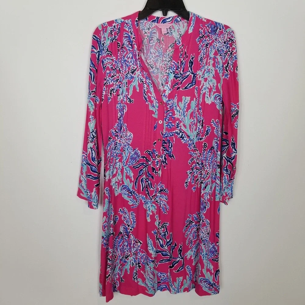 Lilly Pulitzer Sarasota Tunic‎ Dress Sz S Capri Pink Samba Womens Resort