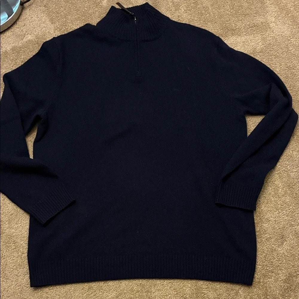 Rodd & Gunn Men's Navy Zip-Up Sweater Lambs Wool size 2XL