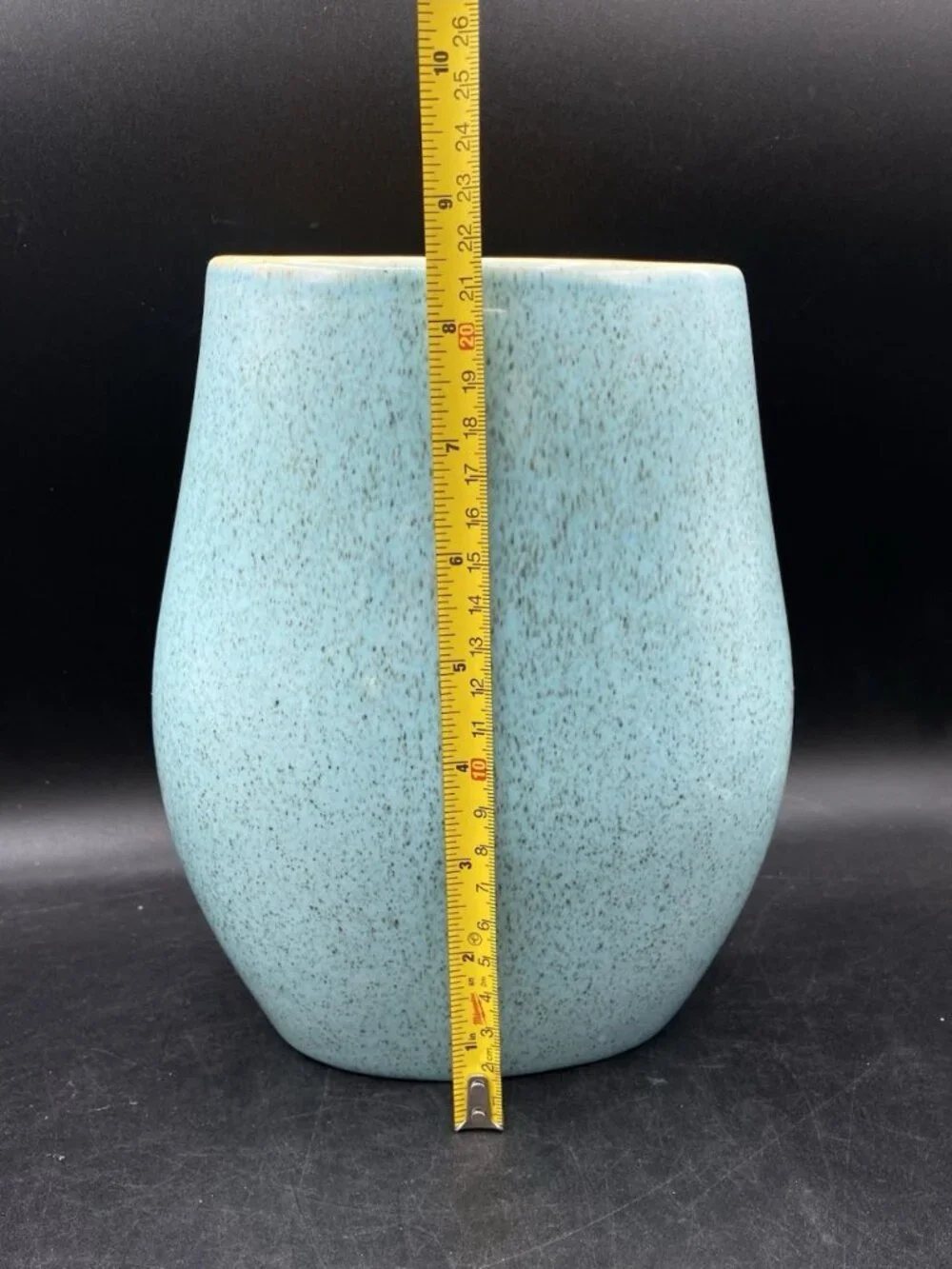Red Wing Pottery M-1500 Charles Murphy Vase Robin’s Egg Blue Tangerine Inside