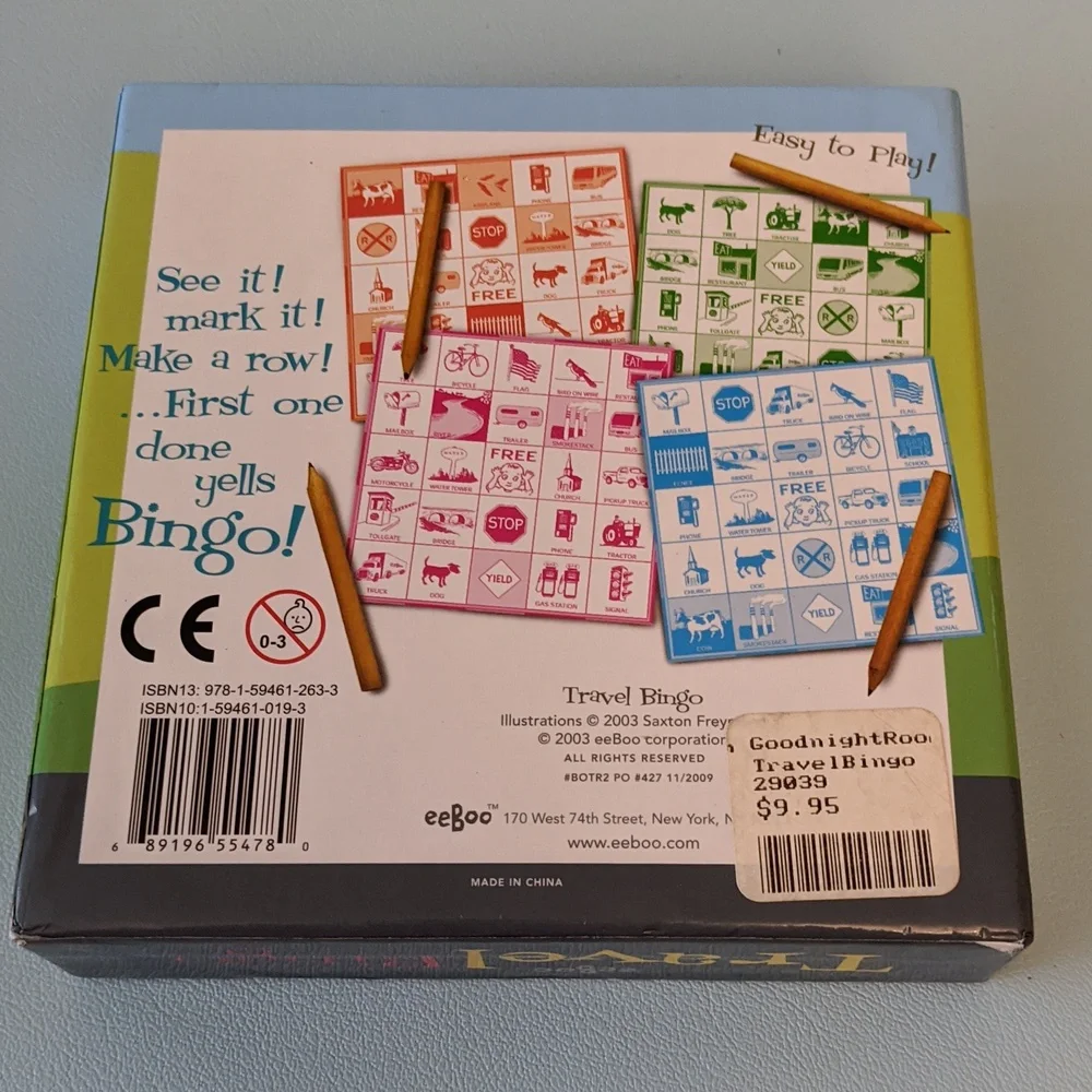 Eeboo travel bingo