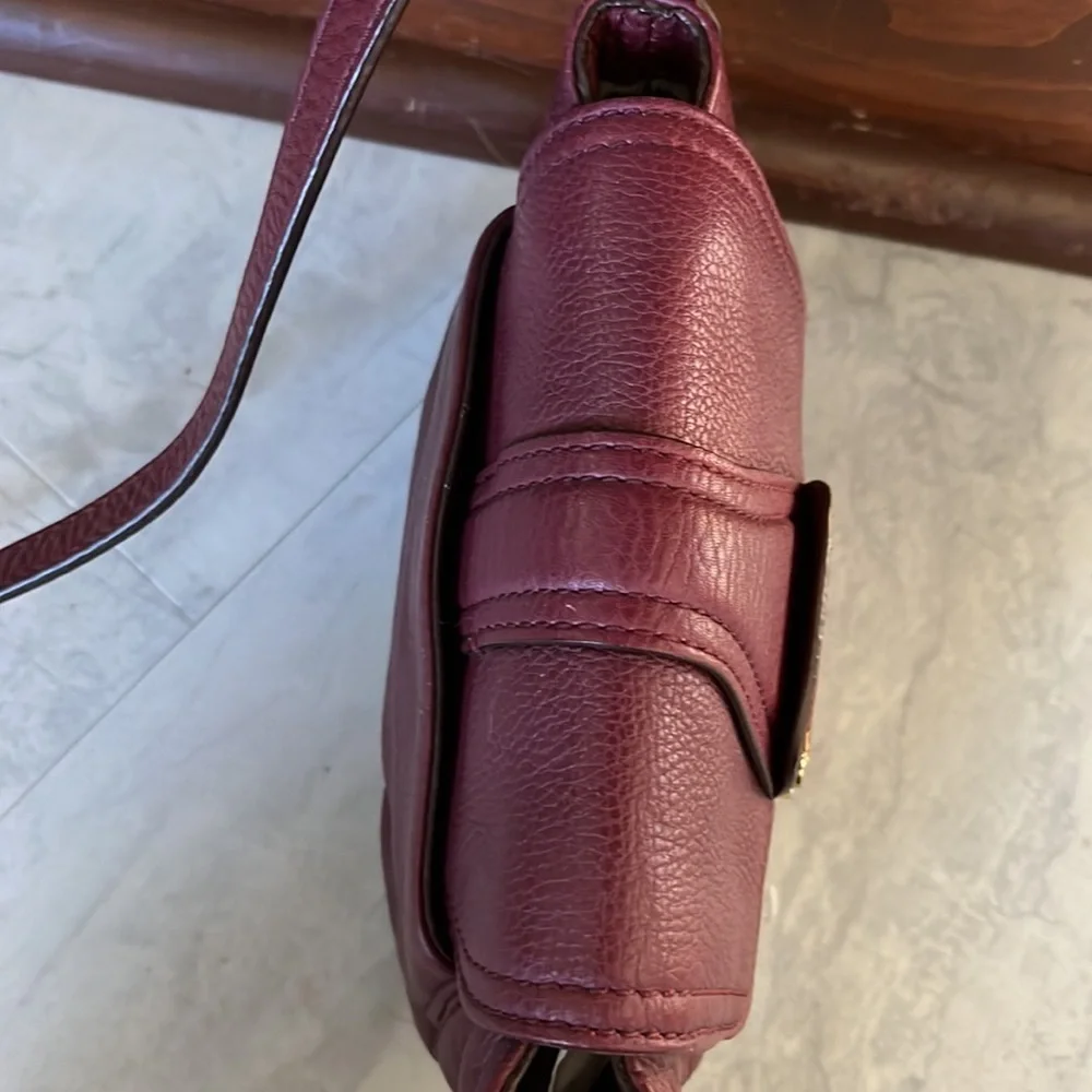 Michael Kors Vintage mini bag burgundy Crossbody bag heavy goldtone hardware
