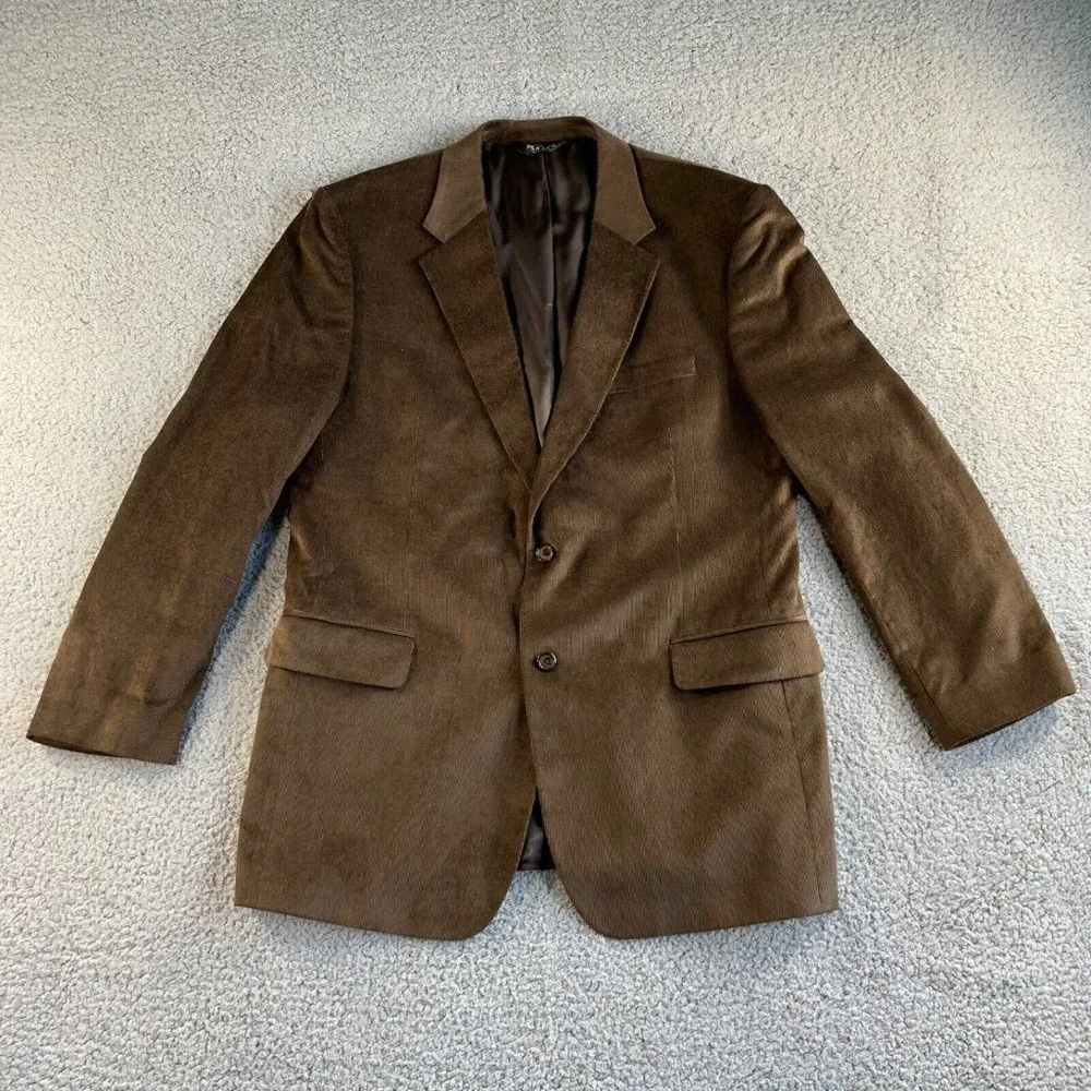 NEW Jos A Bank Blazer Mens 46 L Long Brown‎ Corduroy Sport Coat Jacket Lyocell *