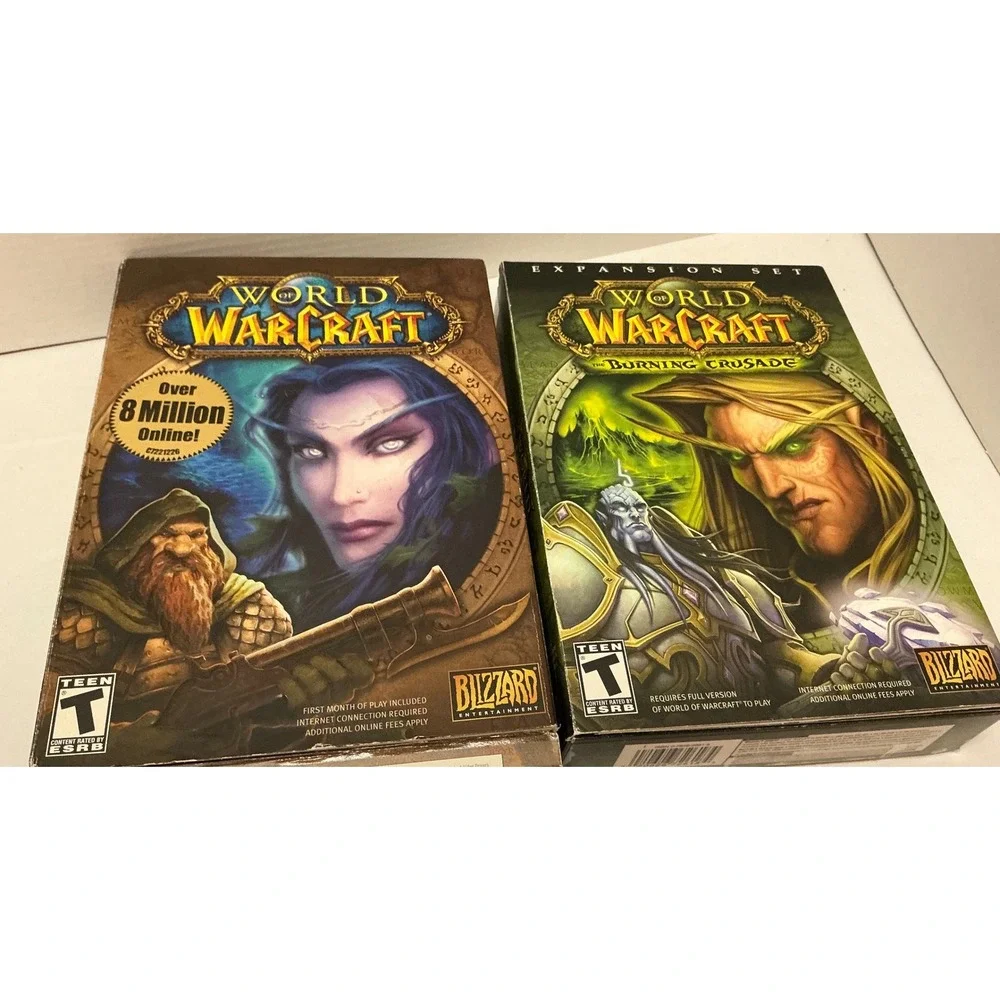 Blizzard World of Warcraft Burning Crusade PC Big Box Game Lot Vintage 2000s