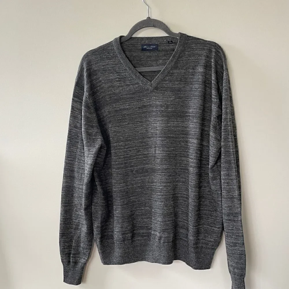 LÍNEA ROSSA SIGNATURE Grey Merino Wool Sweater-L