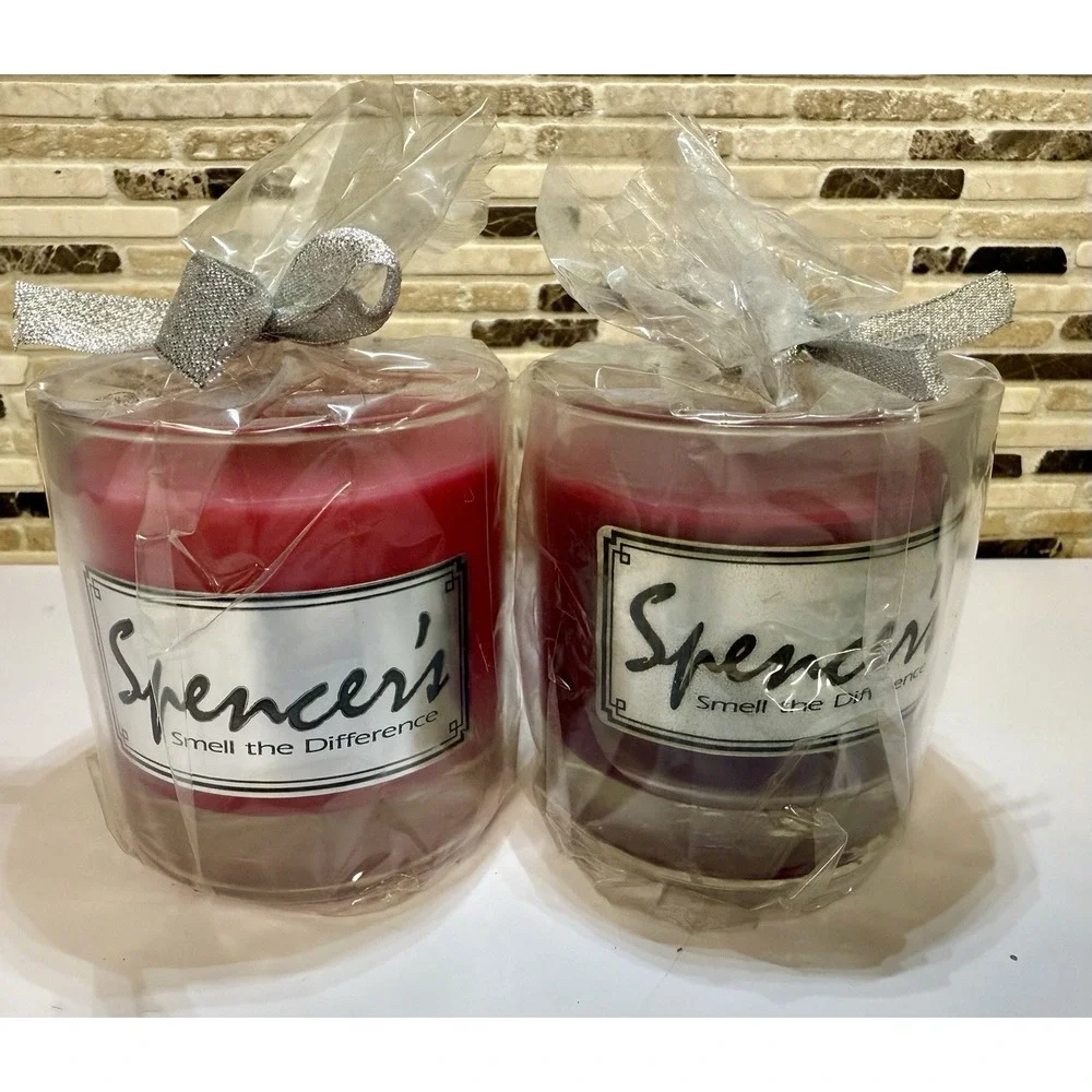 Vintage Spencer's Candlery Jar‎ Candles Mulberry Fresh Apple NOS Lot 2