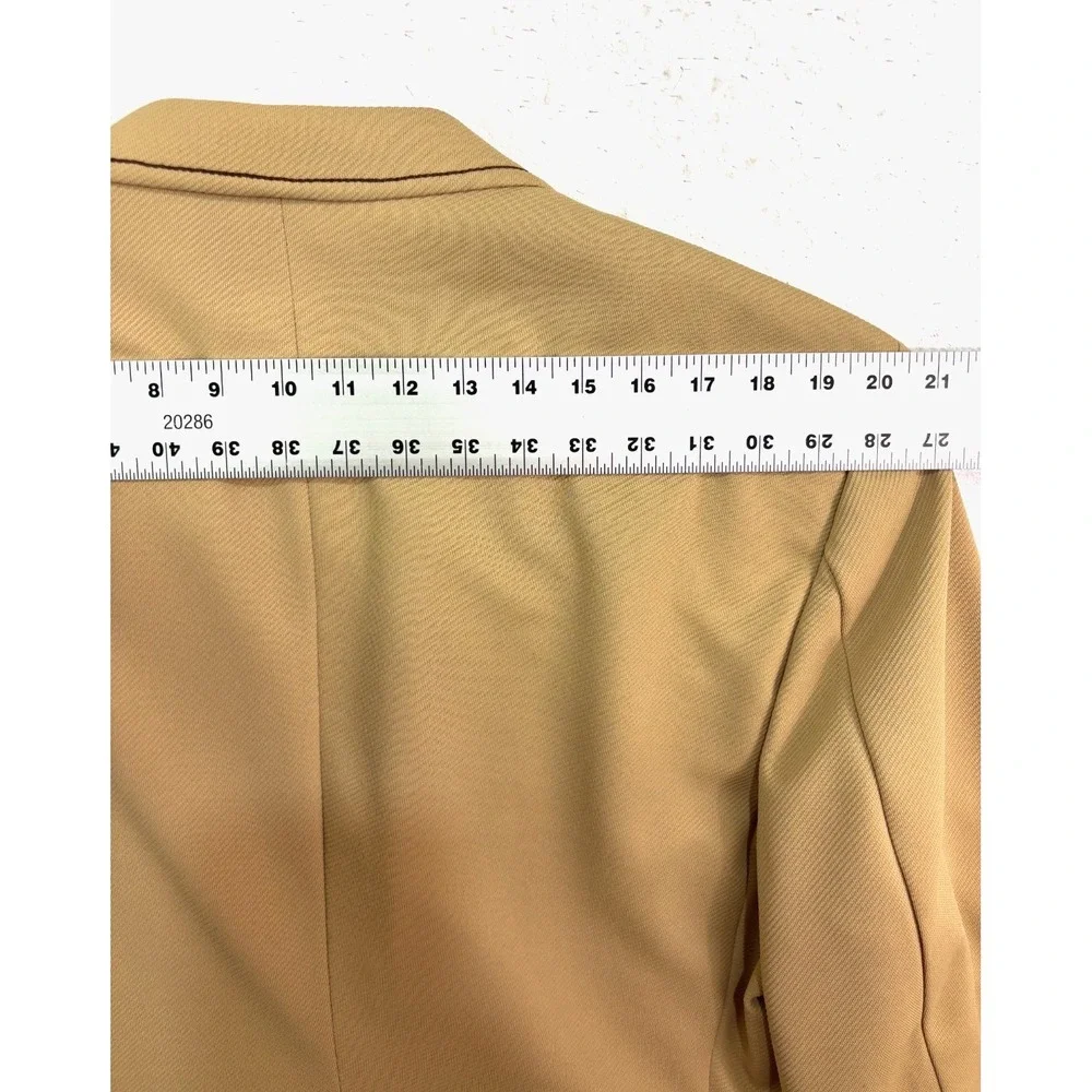 vtg 70s Bespoke 44S Tan Knit Polyester Blazer Jacket Sport Suit‎ Coat Leisure