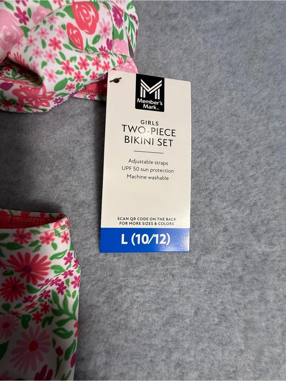 NWT Girls Floral Pink Tankini Swim Set Size Large