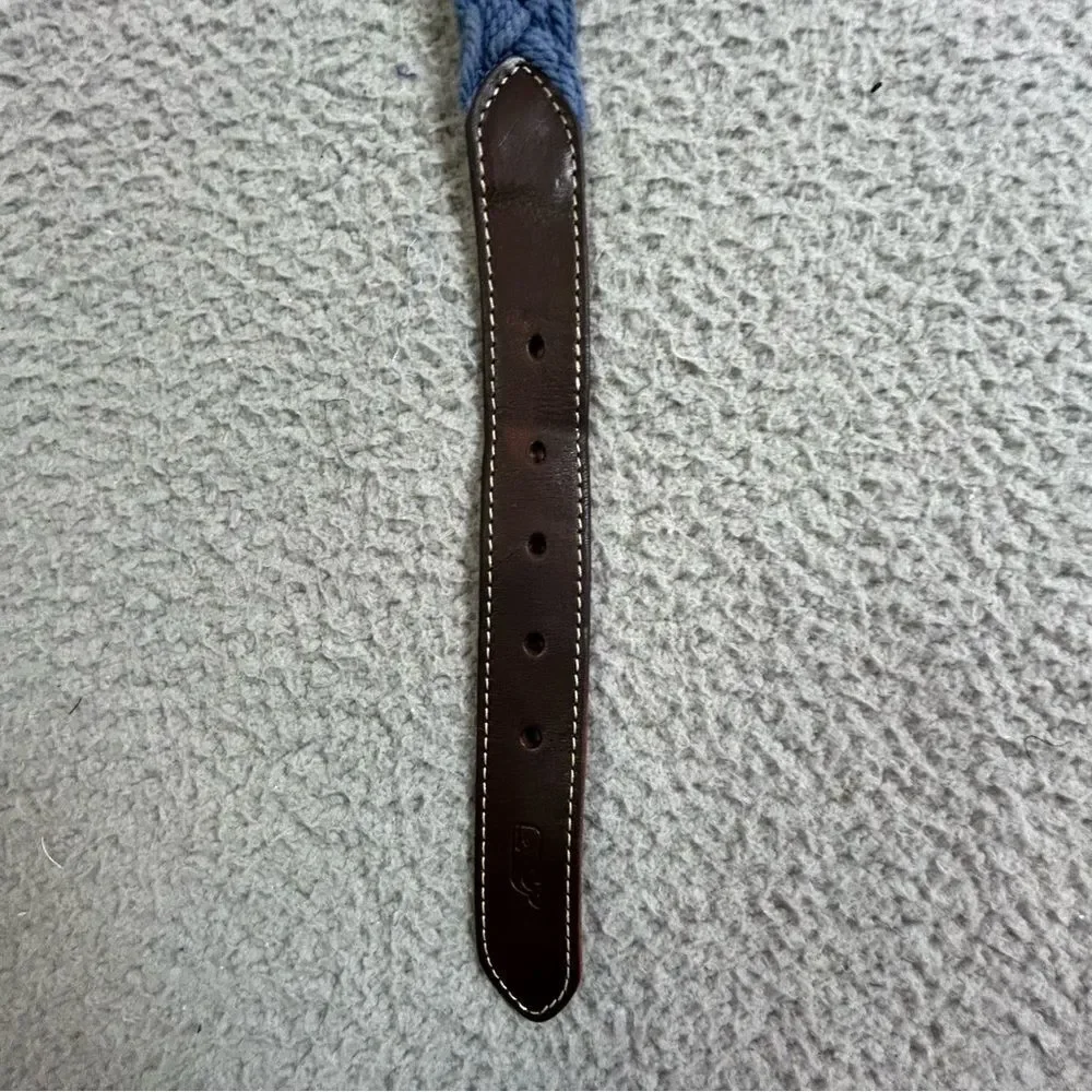 Vineyard Vines Mens blue and Brown Leather Belt size 42