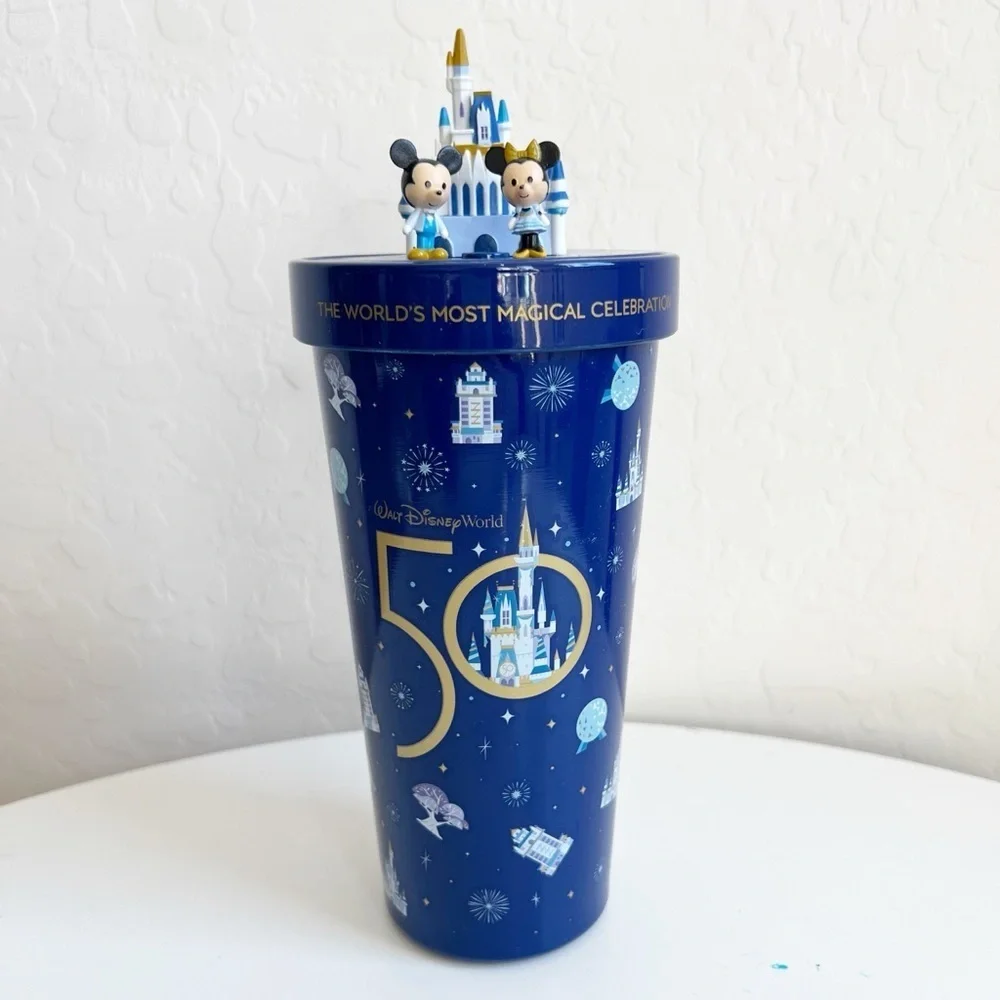 Walt Disney World 50th Anniversary Mickey Minnie Castle Tumbler