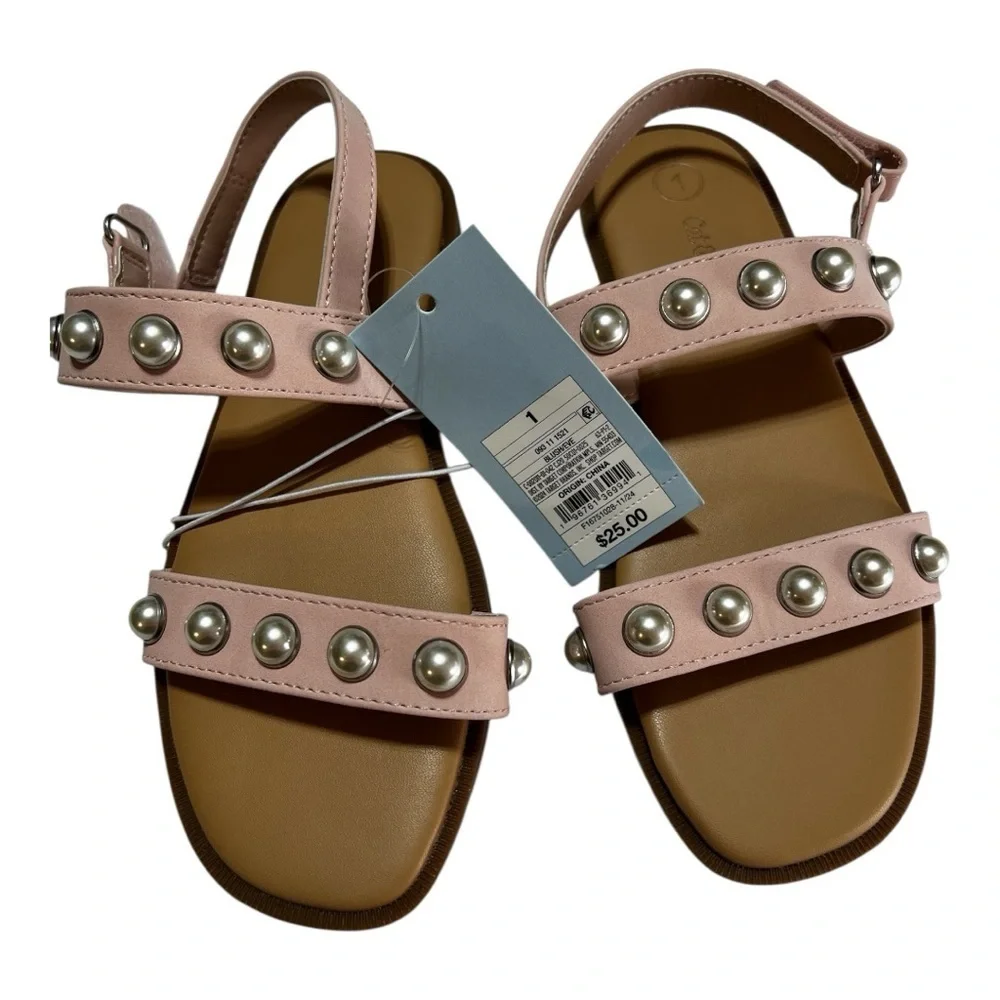MWT Cat & Jack Pink Pearl-Studded Sandals
