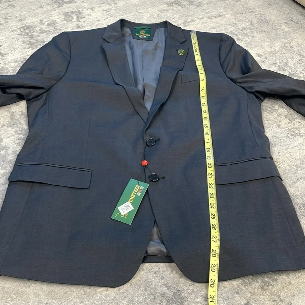 New Cricketeer Dallas Slim Fit Wool Blend Suit Charcoal Gray Business Sz 46R