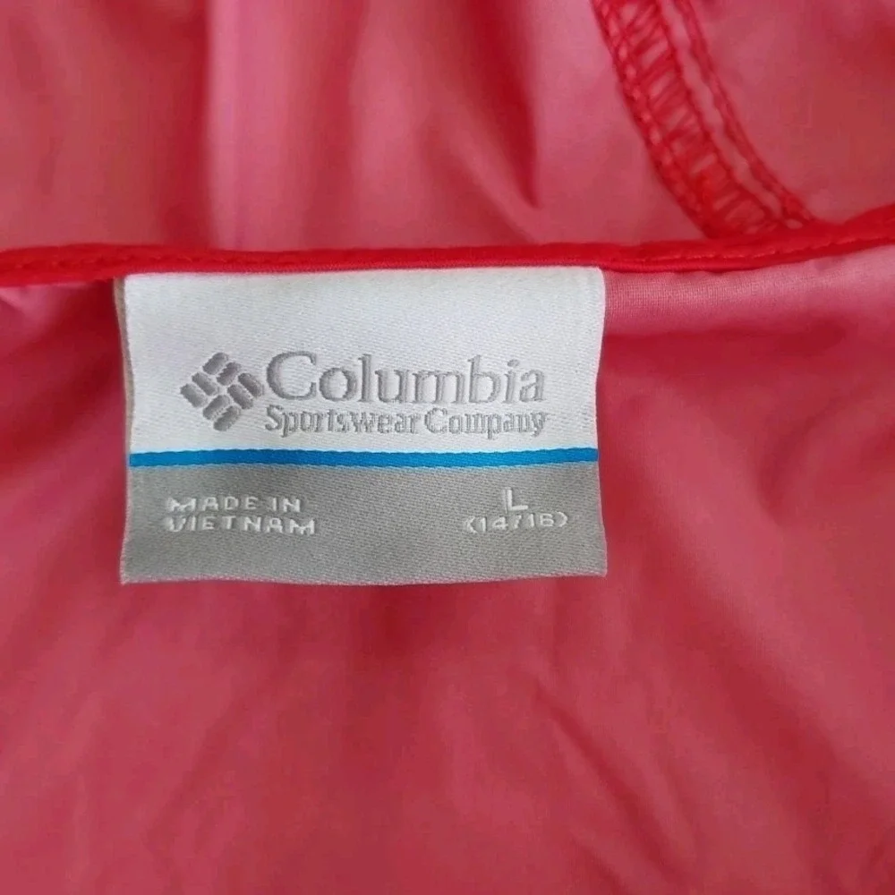 Columbia Glennaker Youth Rain Jacket Size Large Red with Hood