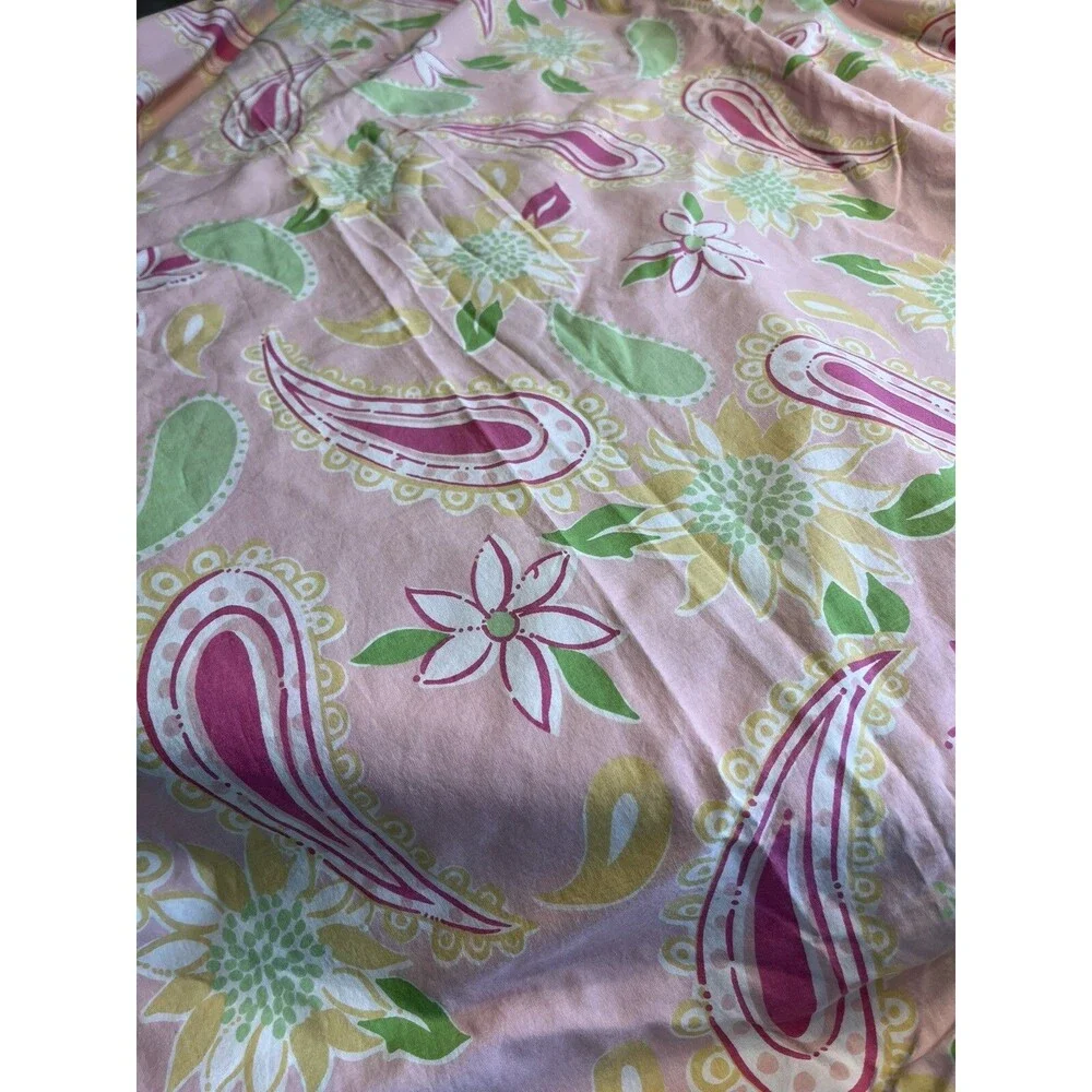 3pc Lilly Pulitzer Dan River Pink Paisley Floral Full/Queen Duvet Cover USA