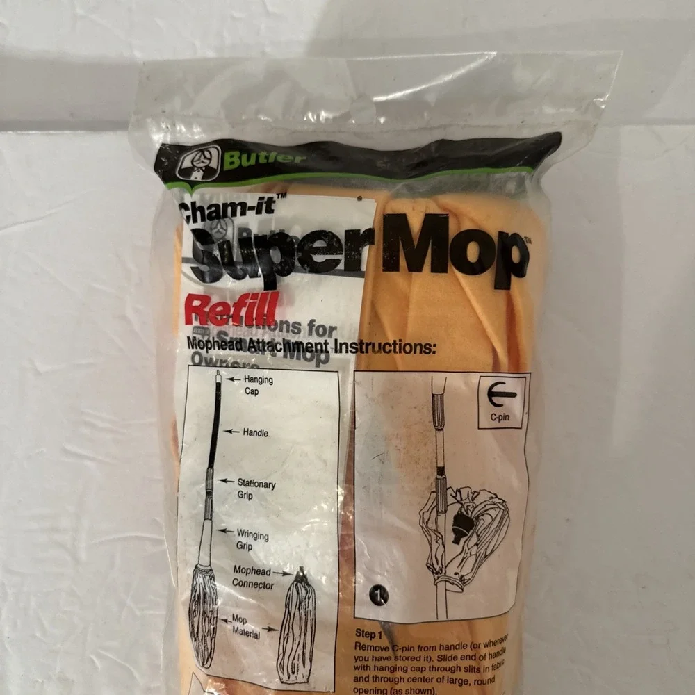 Butler Cham-It Super Mop Refill No. 2595 VTG New Sealed‎