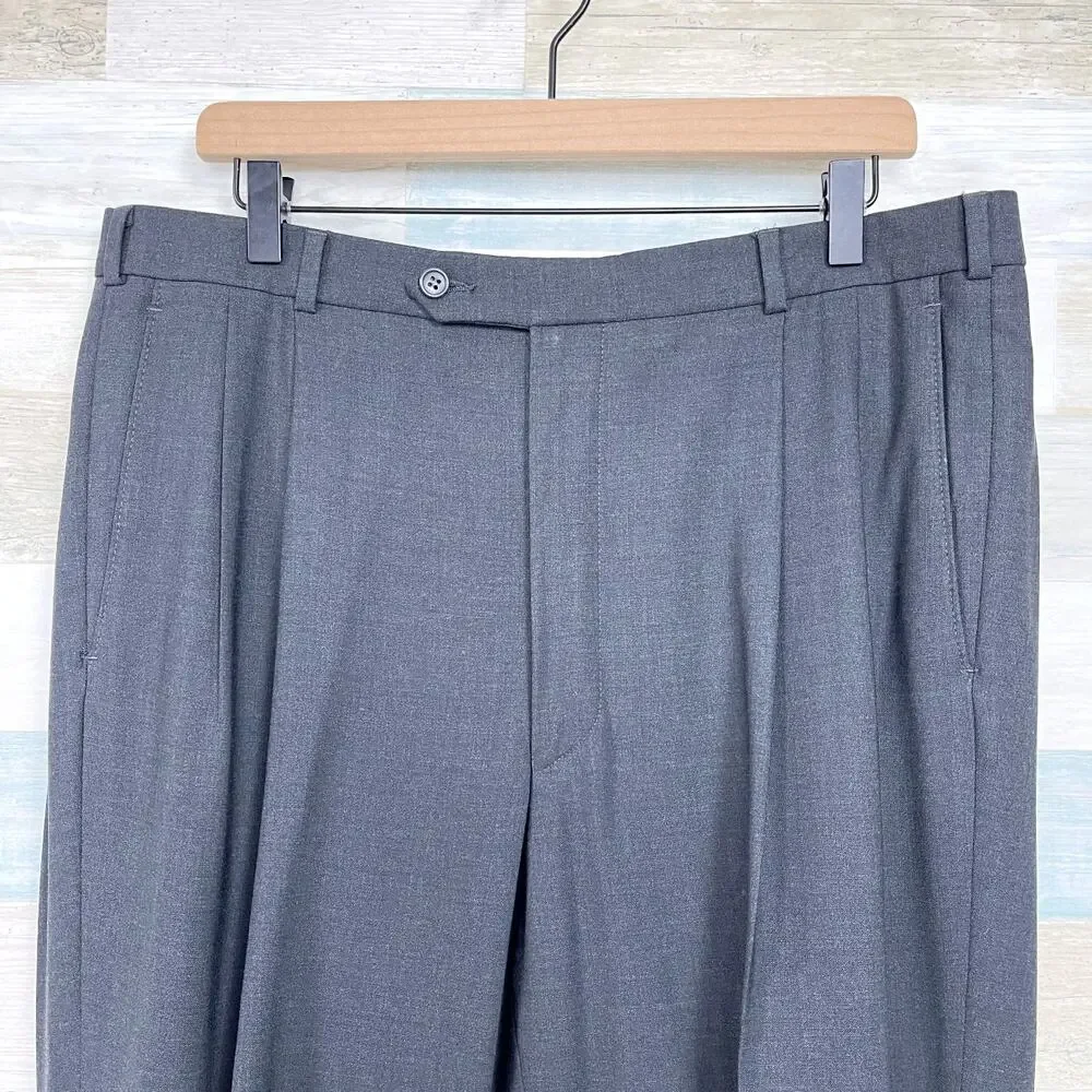 Brooks Brothers 346 Stretch Wool Suit Gray 3 Button Mens 41L Jacket 36R Pants