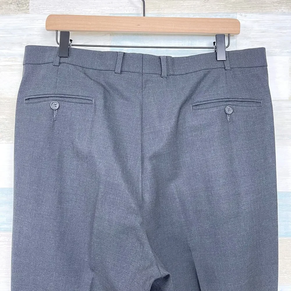 Brooks Brothers 346 Stretch Wool Suit Gray 3 Button Mens 41L Jacket 36R Pants