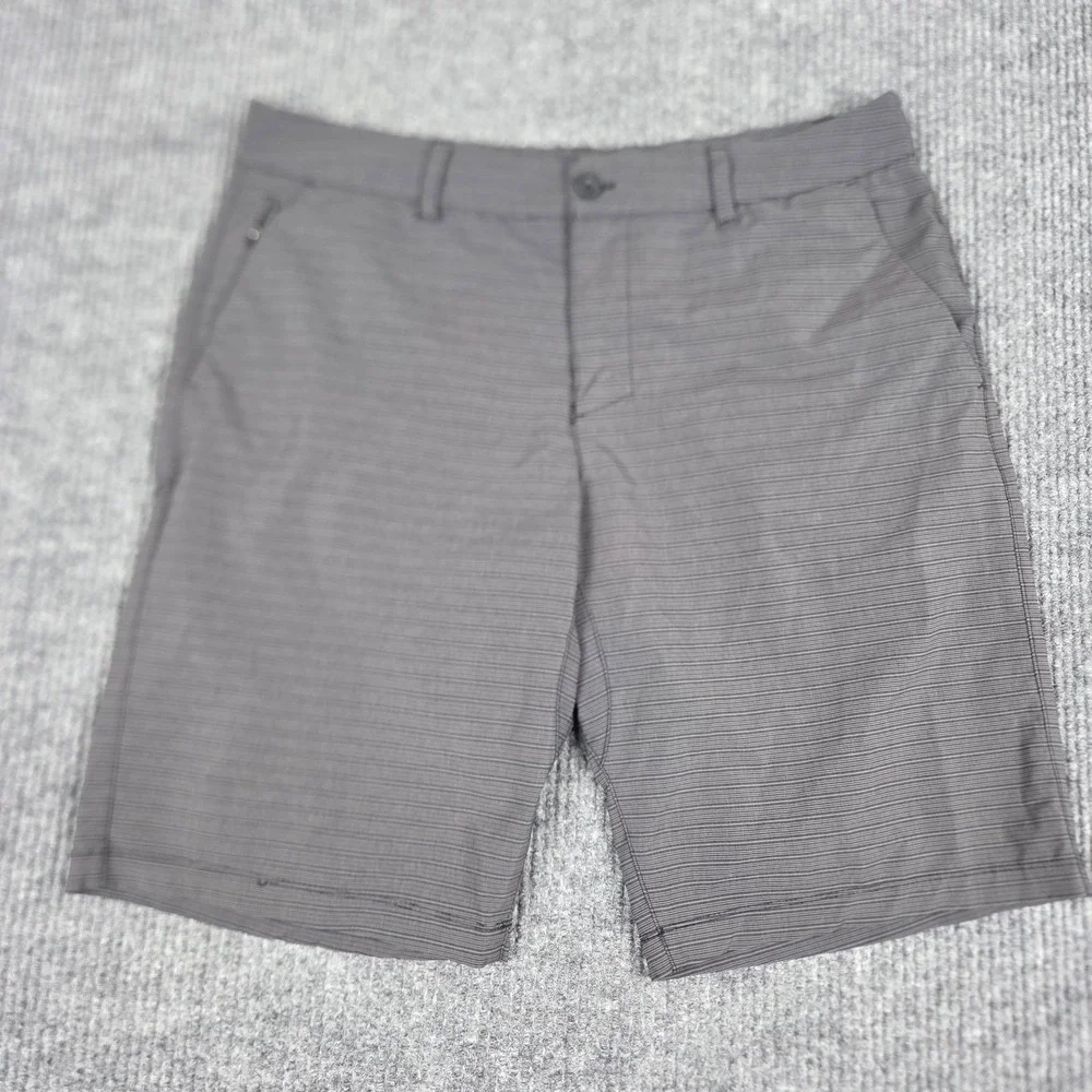 Hang Ten Mens Gray Striped Hybrid Walk Shorts Size 36 Quick‎ Dry Stretch 26421