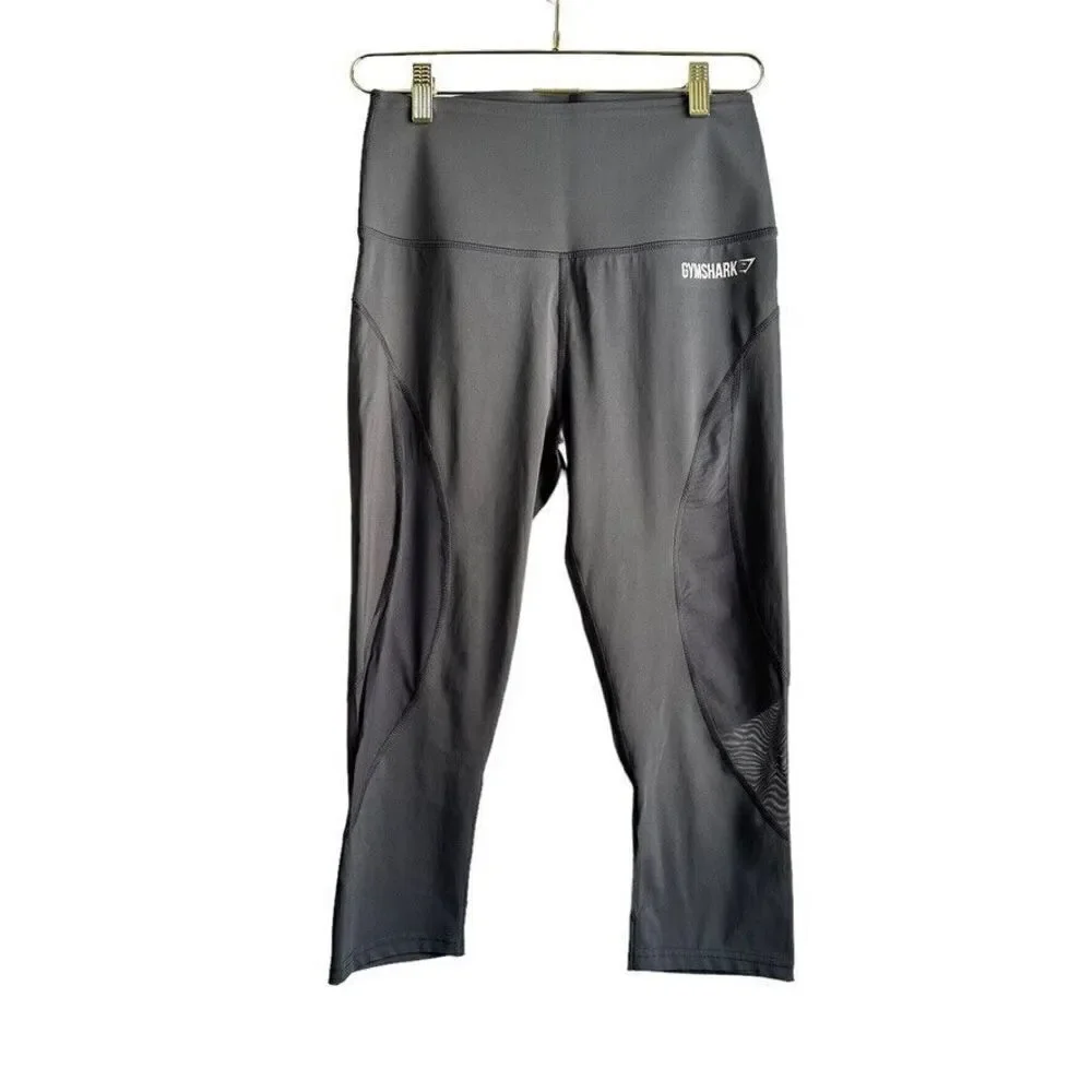 Gymshark‎ High Rise Cropped Leggings Women's S Dark Grey Activewear