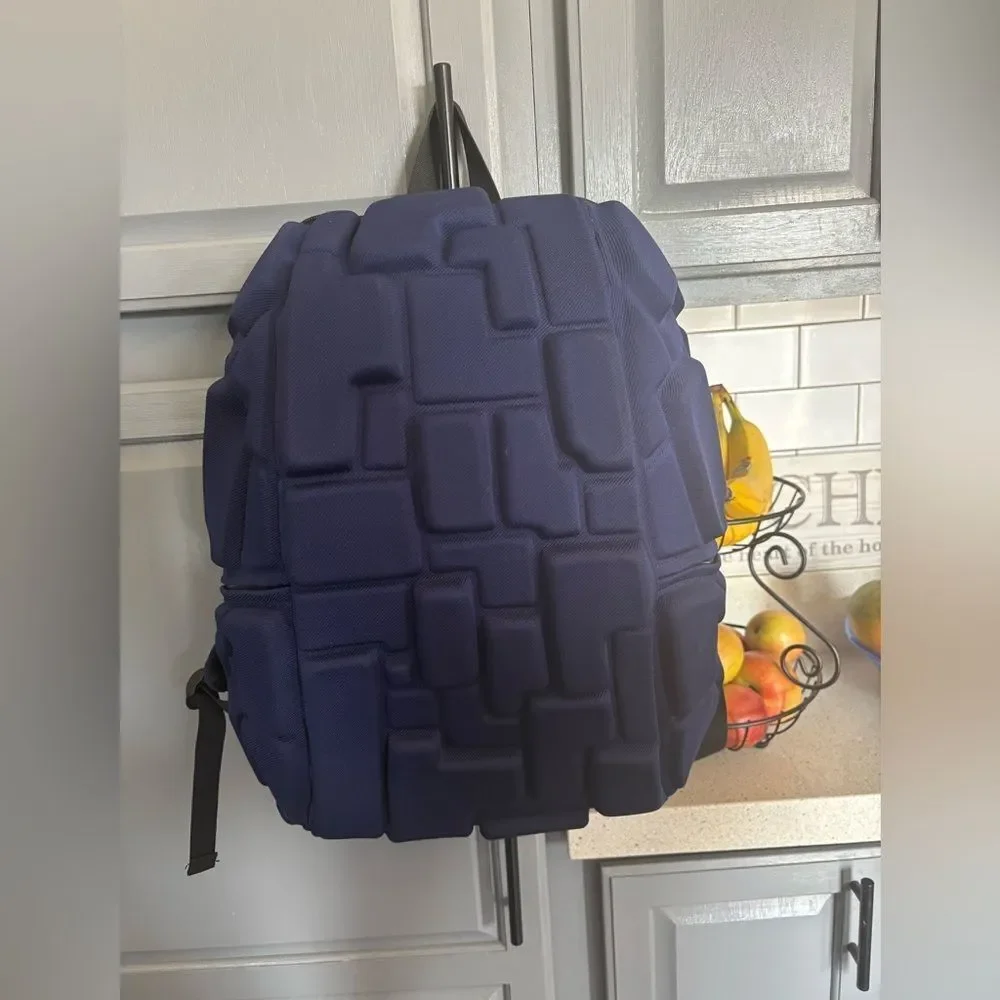 Navy Blue Geometric Men's Backpack by Mad Pax