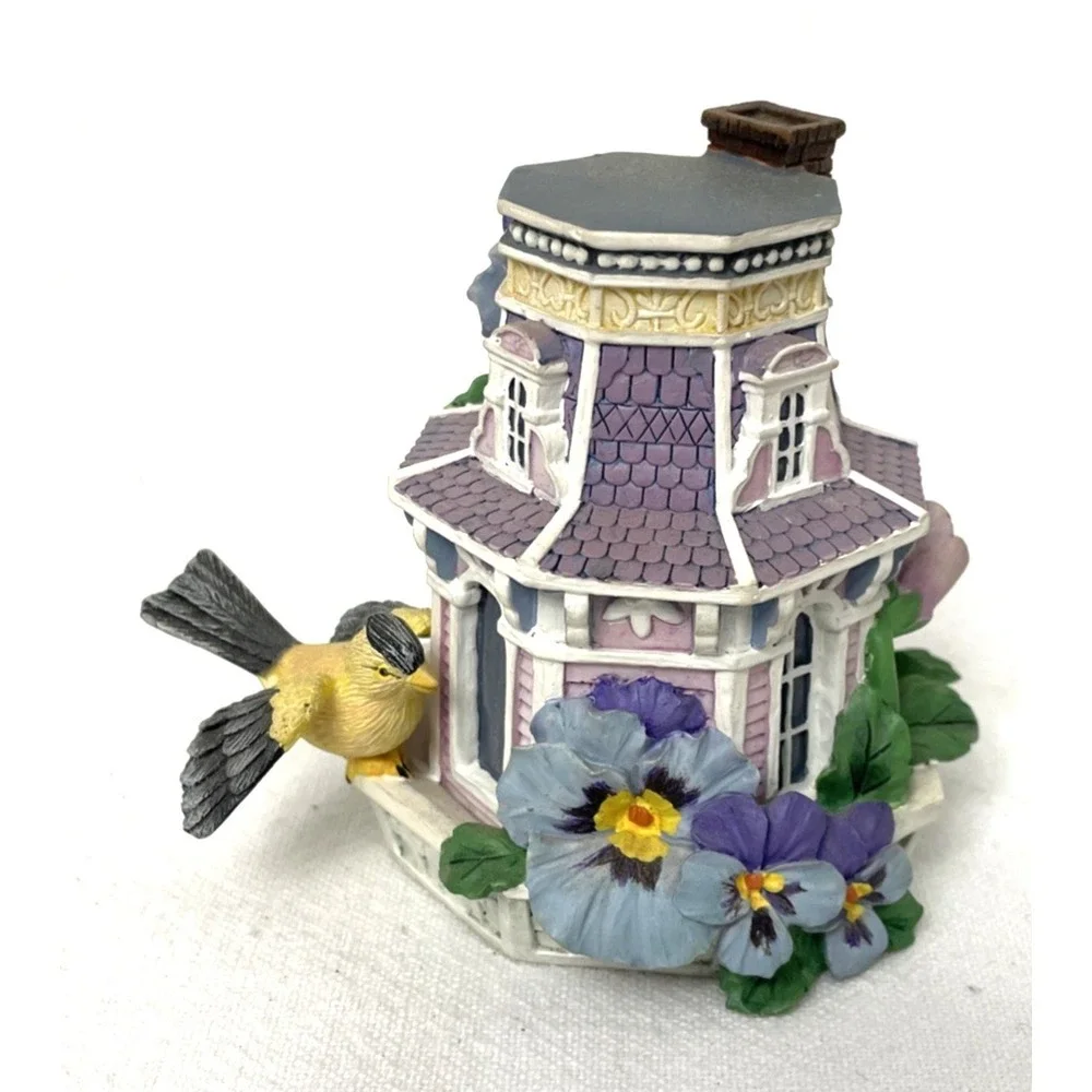 Vtg Springtime Victorian Birdhouses in Bloom Figurine Hamilton Collection 1997