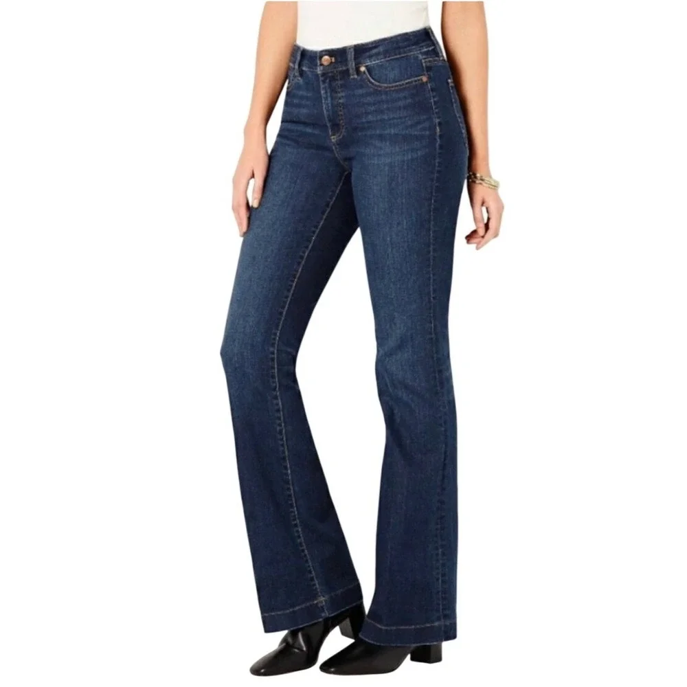 Talbots Flawless High Waist Flare Jeans Size 6 Blue Medium Wash Denim Retro