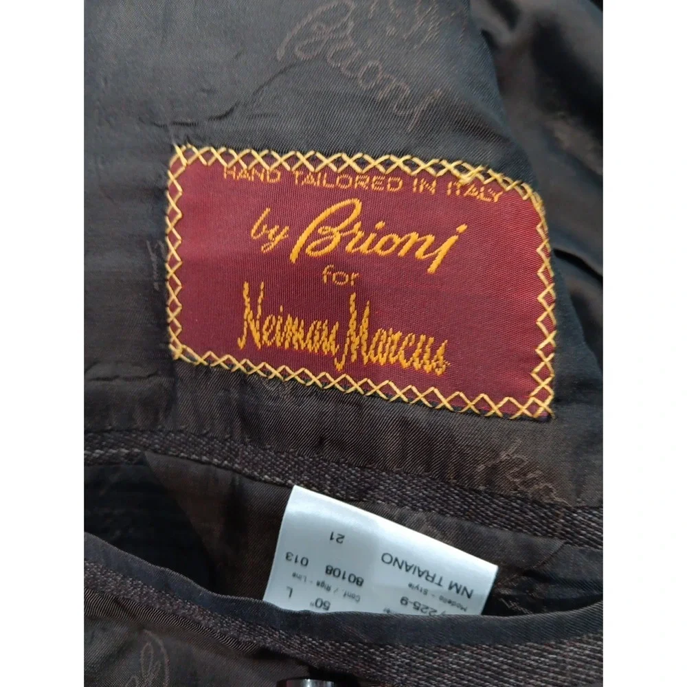 BRIONI Mens Italy Traiano Brown  Suit Jacket Blazer 100% Wool 50 L 2346‎
